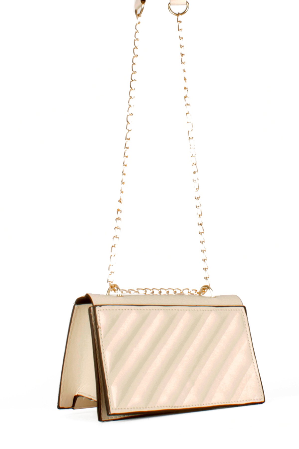 LWE20536-STalhaLuwwe Bag'sKadın Yarı Zincir Askılı Şerit Detaylı Omuz Çantası (20536)