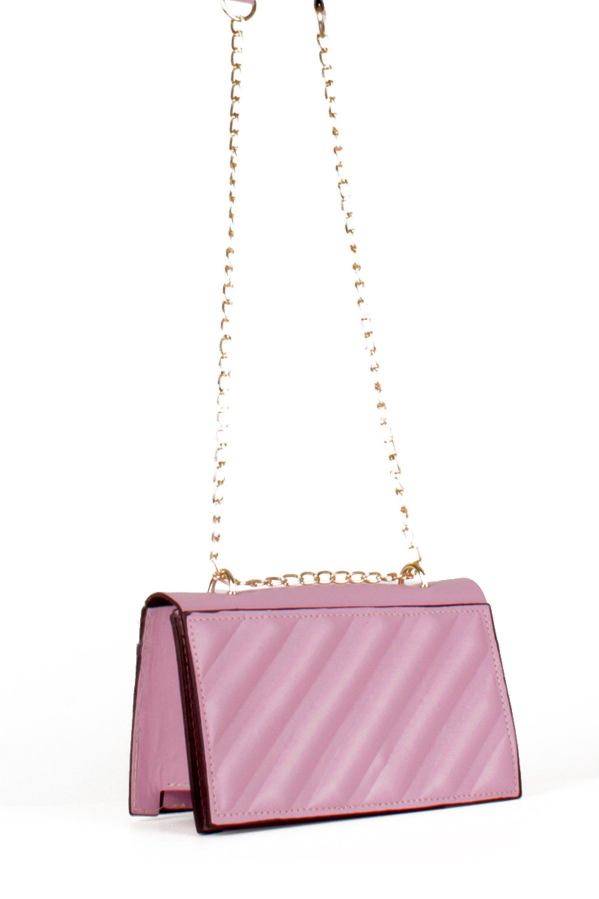 LWE20536-STalhaLuwwe Bag'sKadın Yarı Zincir Askılı Şerit Detaylı Omuz Çantası (20536)