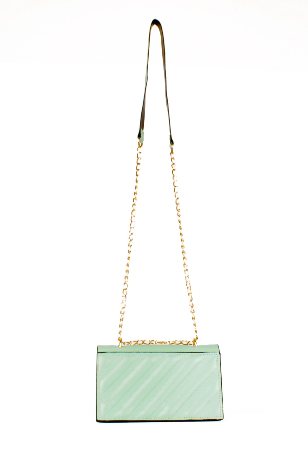 LWE20536-STalhaLuwwe Bag'sKadın Yarı Zincir Askılı Şerit Detaylı Omuz Çantası (20536)