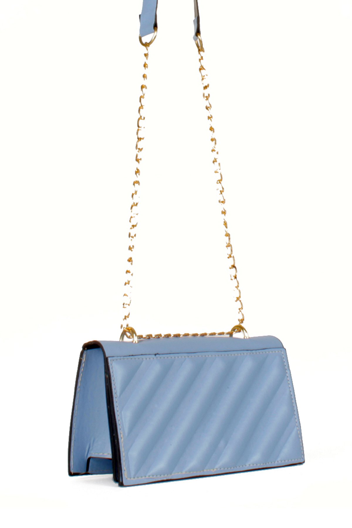 LWE20536-STalhaLuwwe Bag'sKadın Yarı Zincir Askılı Şerit Detaylı Omuz Çantası (20536)