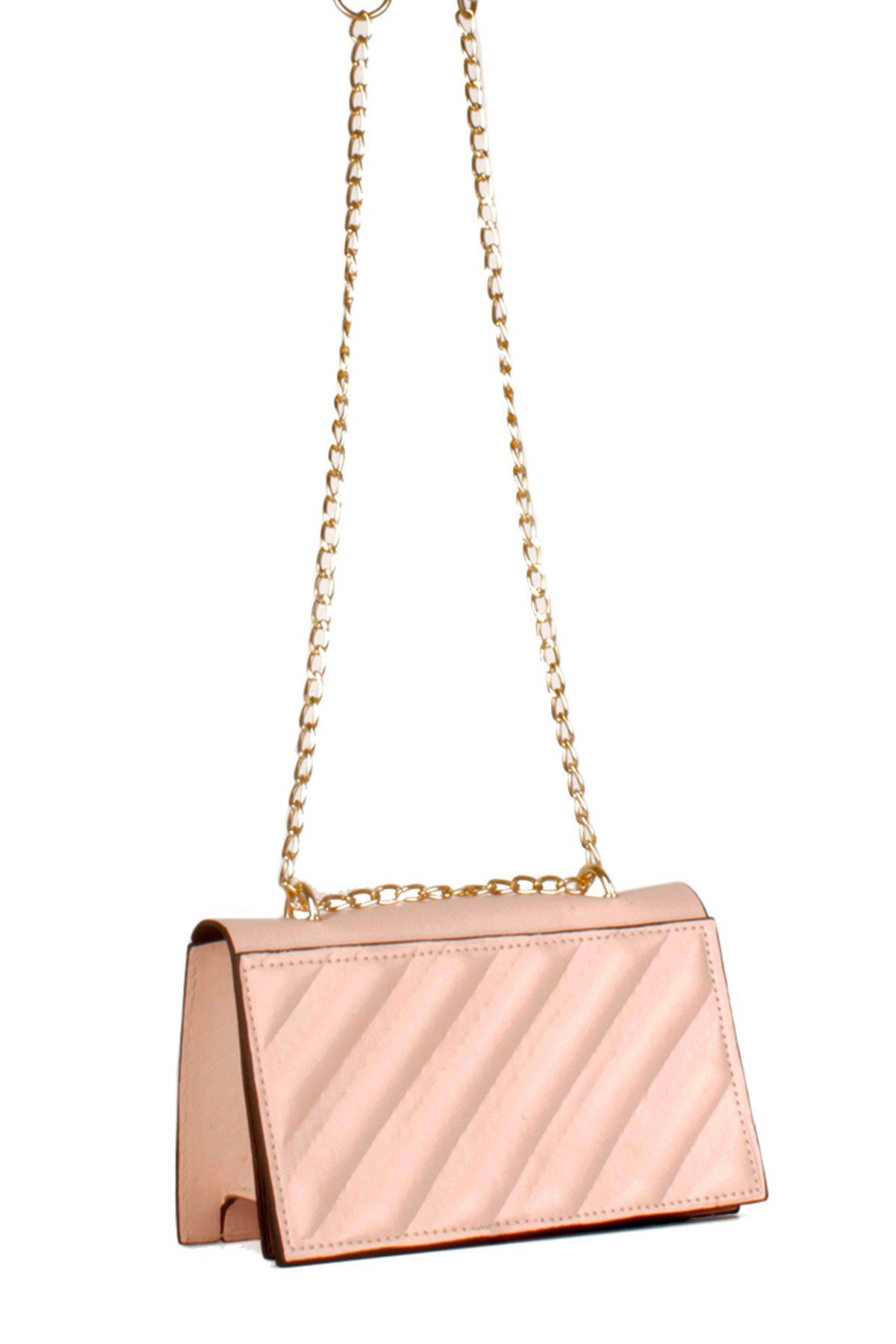 LWE20536-STalhaLuwwe Bag'sKadın Yarı Zincir Askılı Şerit Detaylı Omuz Çantası (20536)