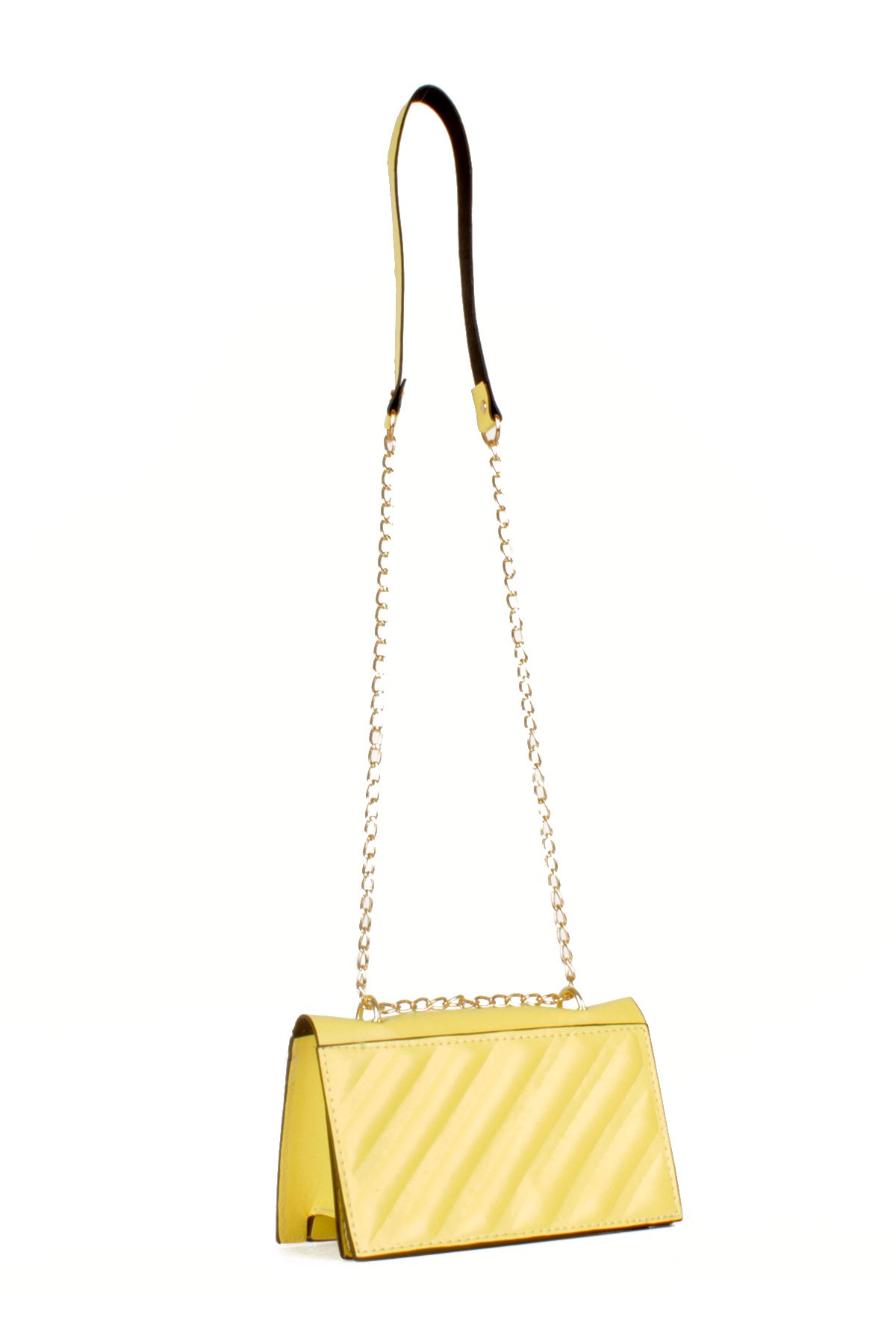 LWE20536-STalhaLuwwe Bag'sKadın Yarı Zincir Askılı Şerit Detaylı Omuz Çantası (20536)