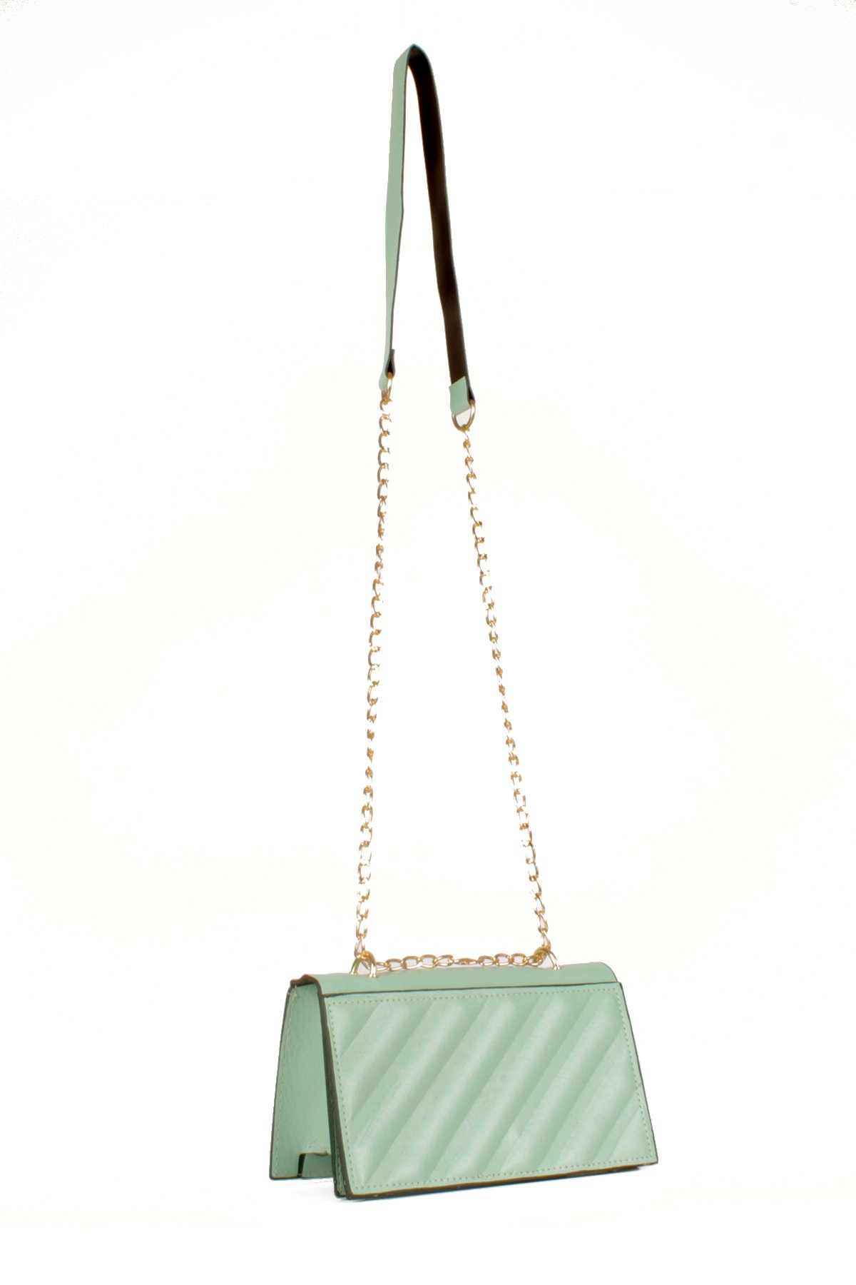 LWE20536-STalhaLuwwe Bag'sKadın Yarı Zincir Askılı Şerit Detaylı Omuz Çantası (20536)