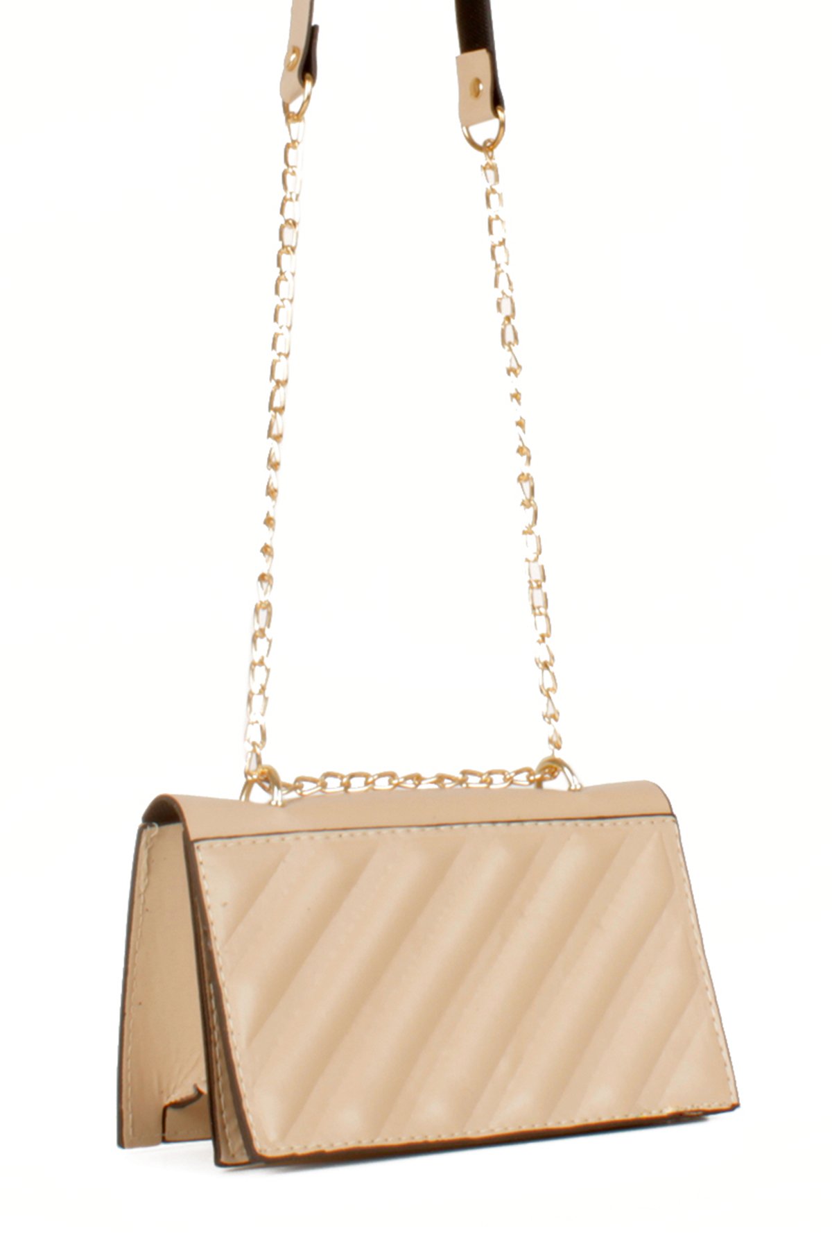 LWE20536-STalhaLuwwe Bag'sKadın Yarı Zincir Askılı Şerit Detaylı Omuz Çantası (20536)