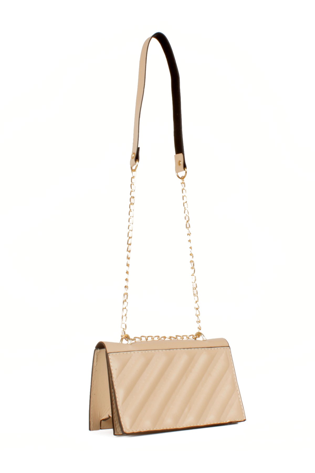 LWE20536-STalhaLuwwe Bag'sKadın Yarı Zincir Askılı Şerit Detaylı Omuz Çantası (20536)