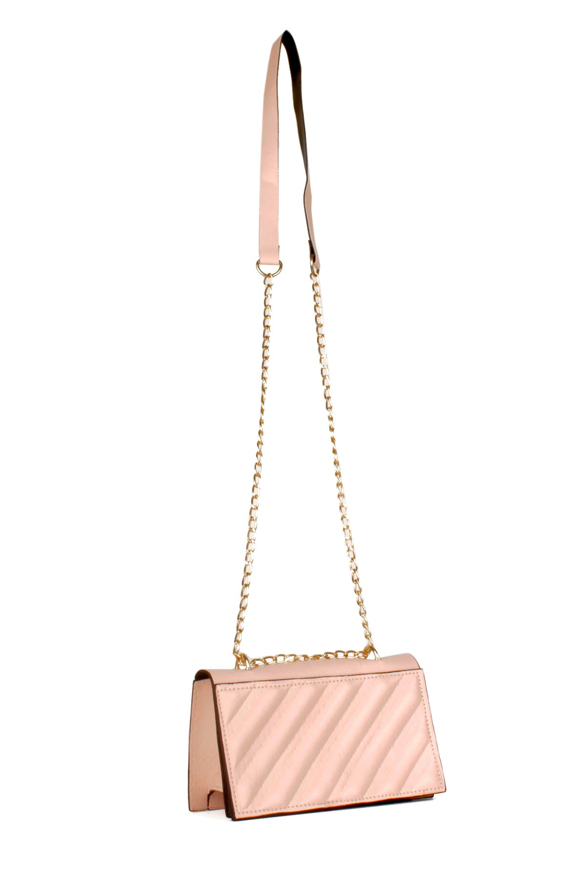 LWE20536-STalhaLuwwe Bag'sKadın Yarı Zincir Askılı Şerit Detaylı Omuz Çantası (20536)