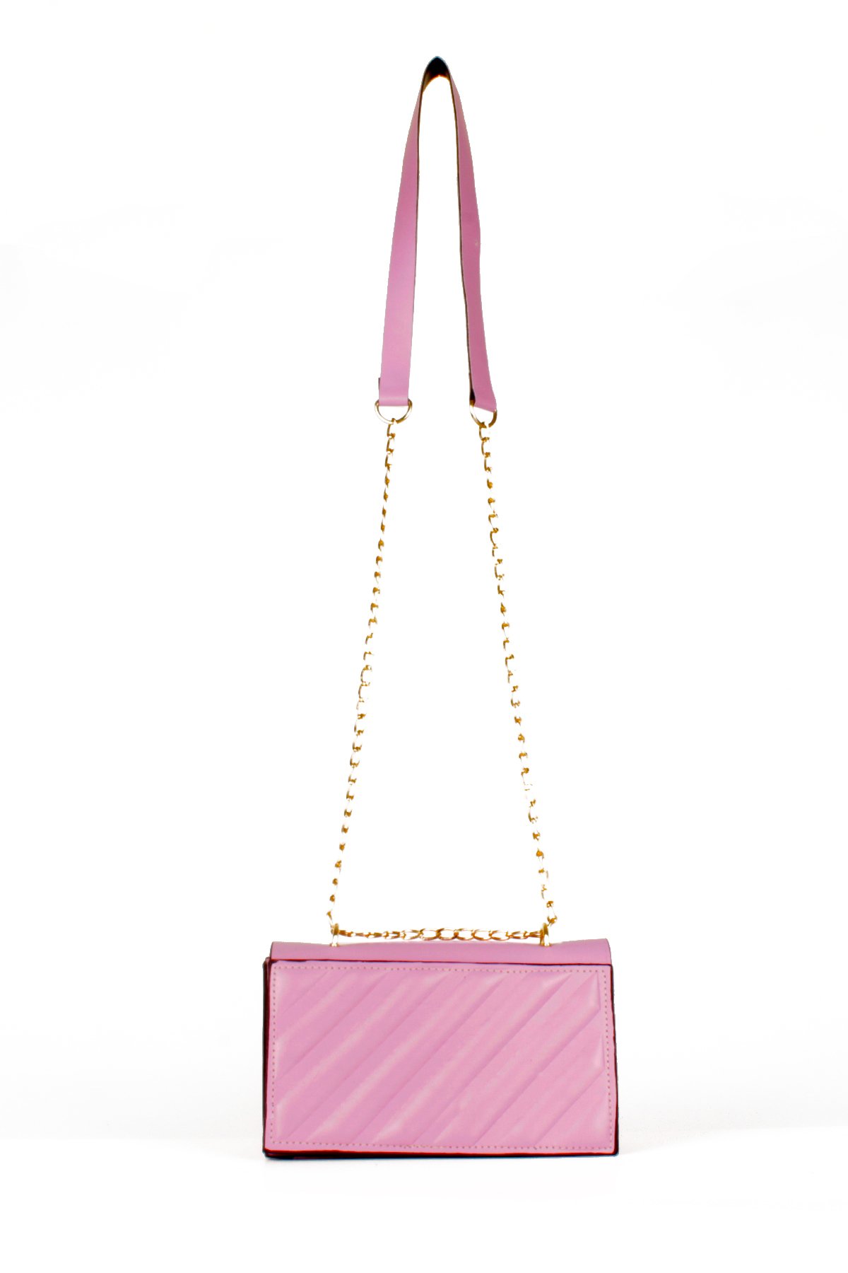 LWE20536-STalhaLuwwe Bag'sKadın Yarı Zincir Askılı Şerit Detaylı Omuz Çantası (20536)