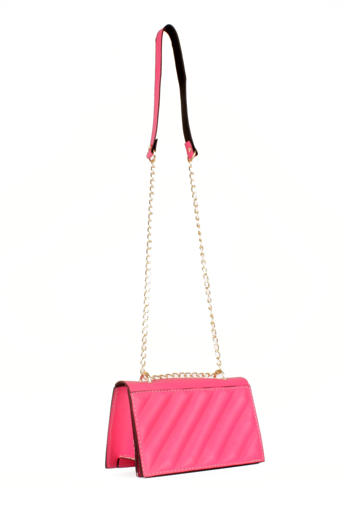 LWE20536-STalhaLuwwe Bag'sKadın Yarı Zincir Askılı Şerit Detaylı Omuz Çantası (20536)