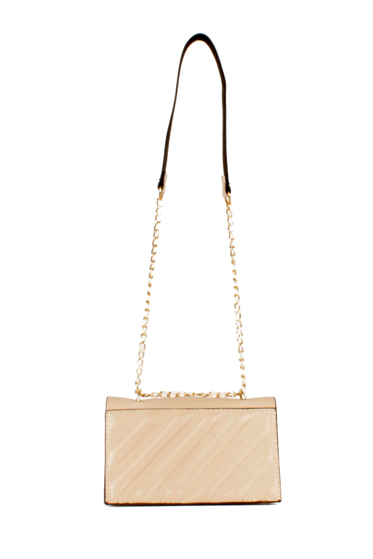 LWE20536-STalhaLuwwe Bag'sKadın Yarı Zincir Askılı Şerit Detaylı Omuz Çantası (20536)