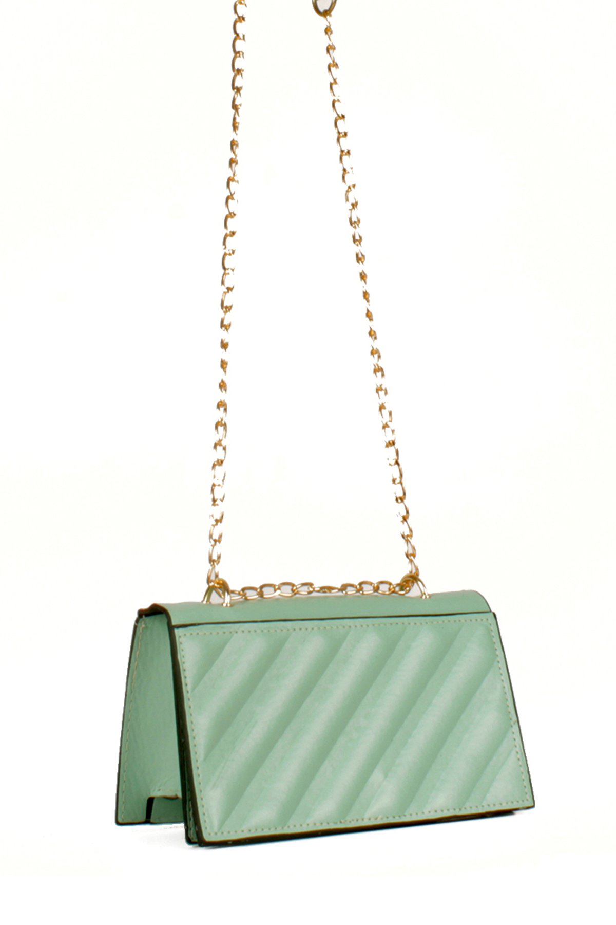 LWE20536-STalhaLuwwe Bag'sKadın Yarı Zincir Askılı Şerit Detaylı Omuz Çantası (20536)