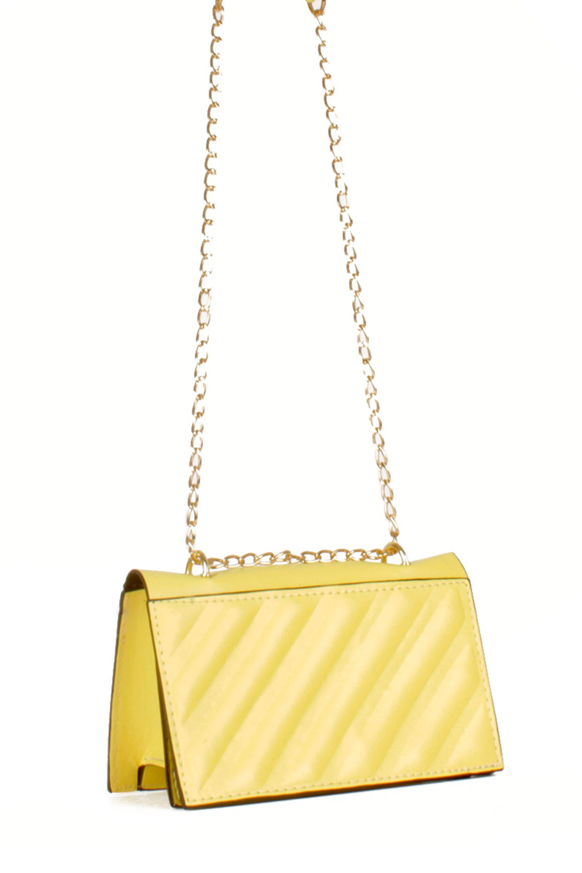 LWE20536-STalhaLuwwe Bag'sKadın Yarı Zincir Askılı Şerit Detaylı Omuz Çantası (20536)