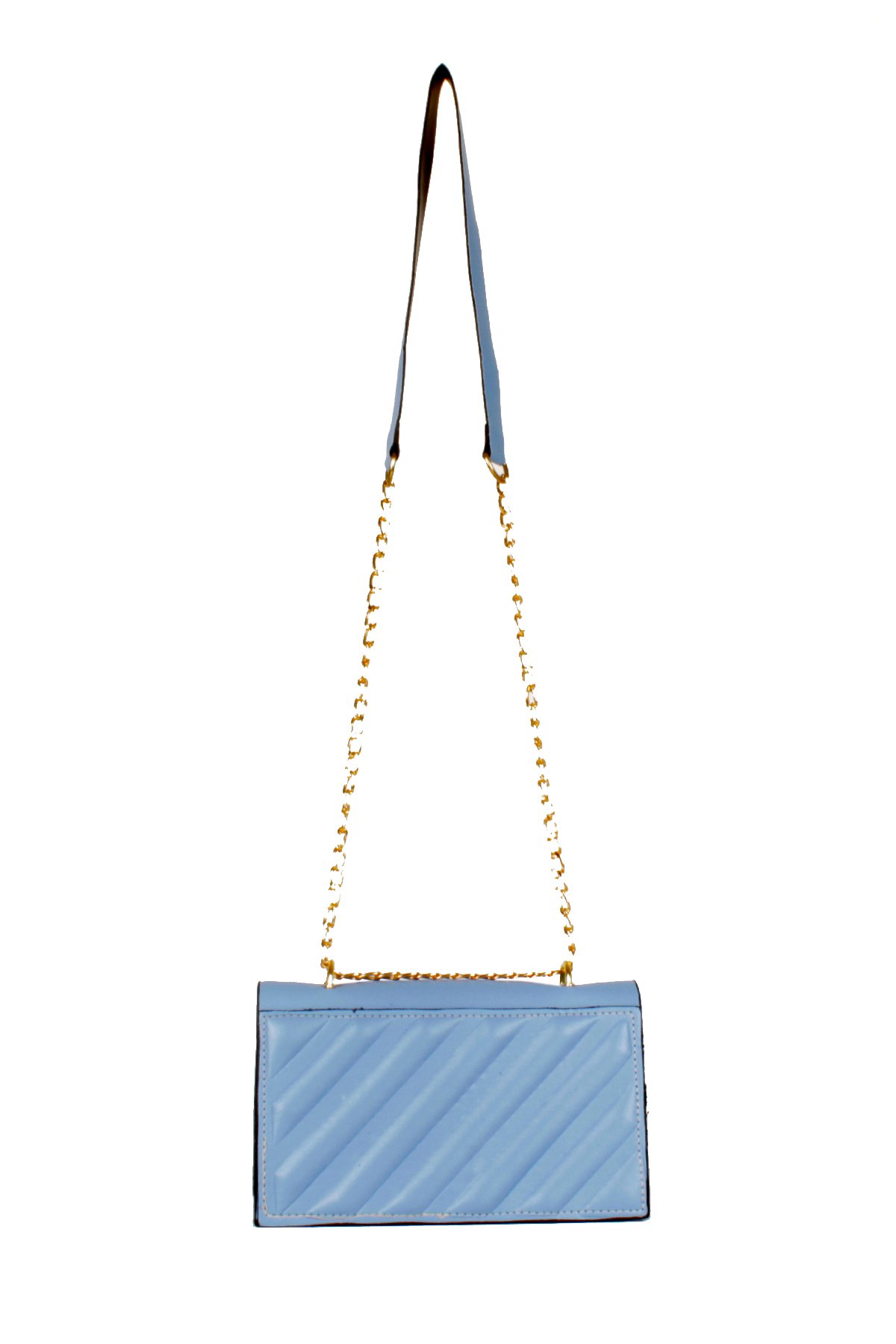 LWE20536-STalhaLuwwe Bag'sKadın Yarı Zincir Askılı Şerit Detaylı Omuz Çantası (20536)