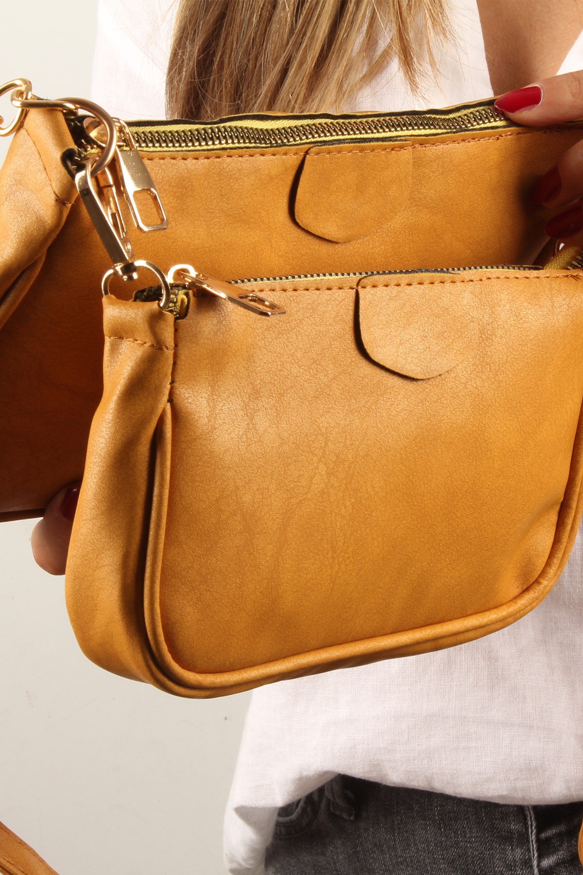 LWE20394-SLuwweLuwwe Bag'sKadın Yavrulu-Çiftli Baget Omuz Çantası (20394)