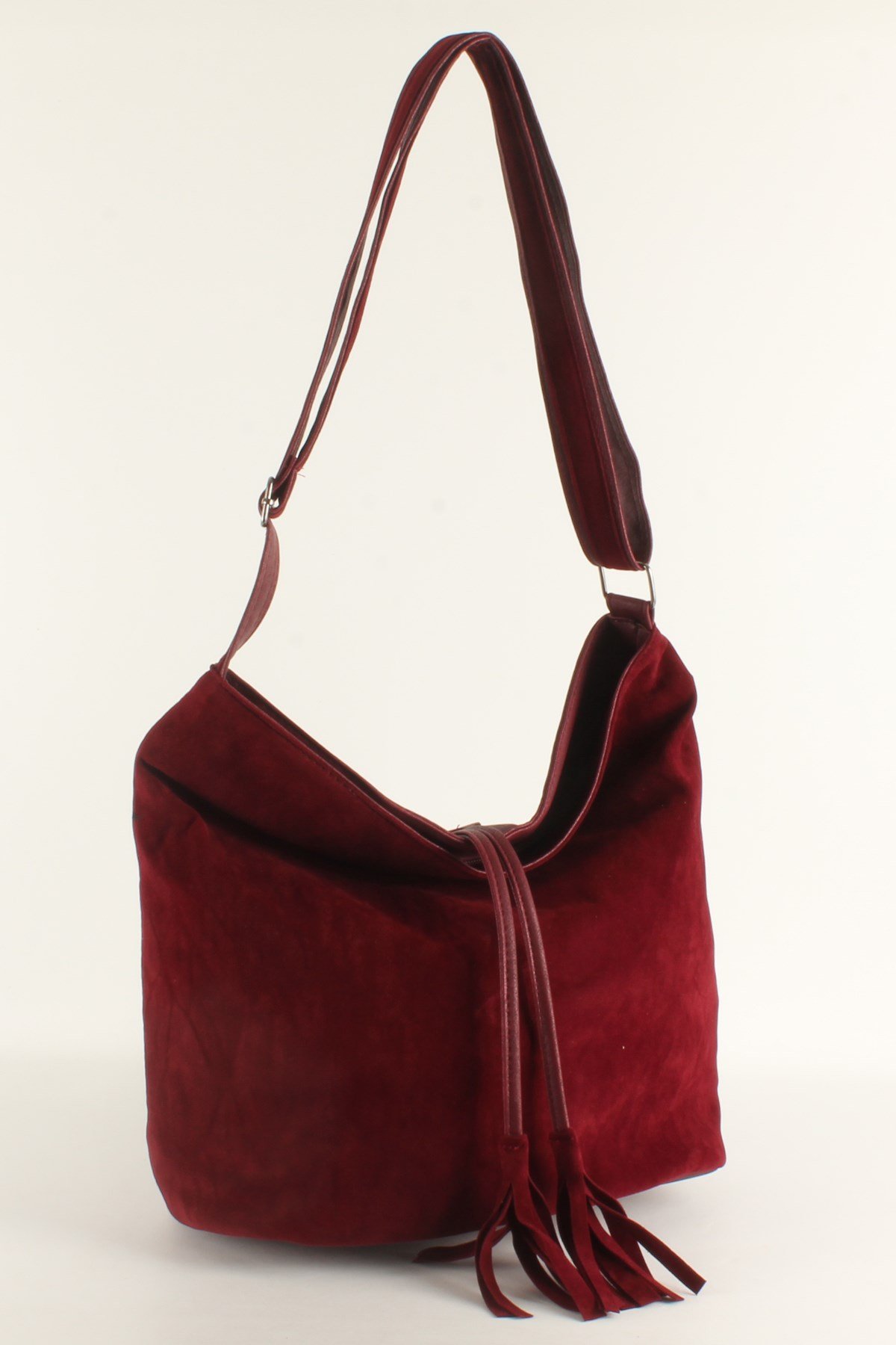 LWE10409-SLuwweLuwwe Bag'sKadın Yumuşak Çift Taraflı Nubuk Görünümlü Salaş Omuz Çantası (10409)