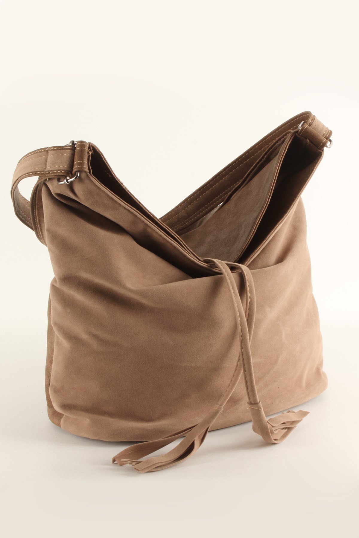 LWE10409-SLuwweLuwwe Bag'sKadın Yumuşak Çift Taraflı Nubuk Görünümlü Salaş Omuz Çantası (10409)