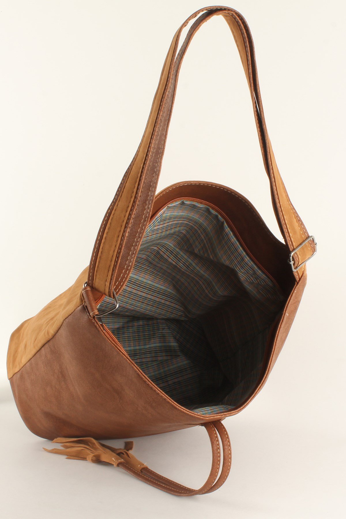 LWE10409-SLuwweLuwwe Bag'sKadın Yumuşak Çift Taraflı Nubuk Görünümlü Salaş Omuz Çantası (10409)