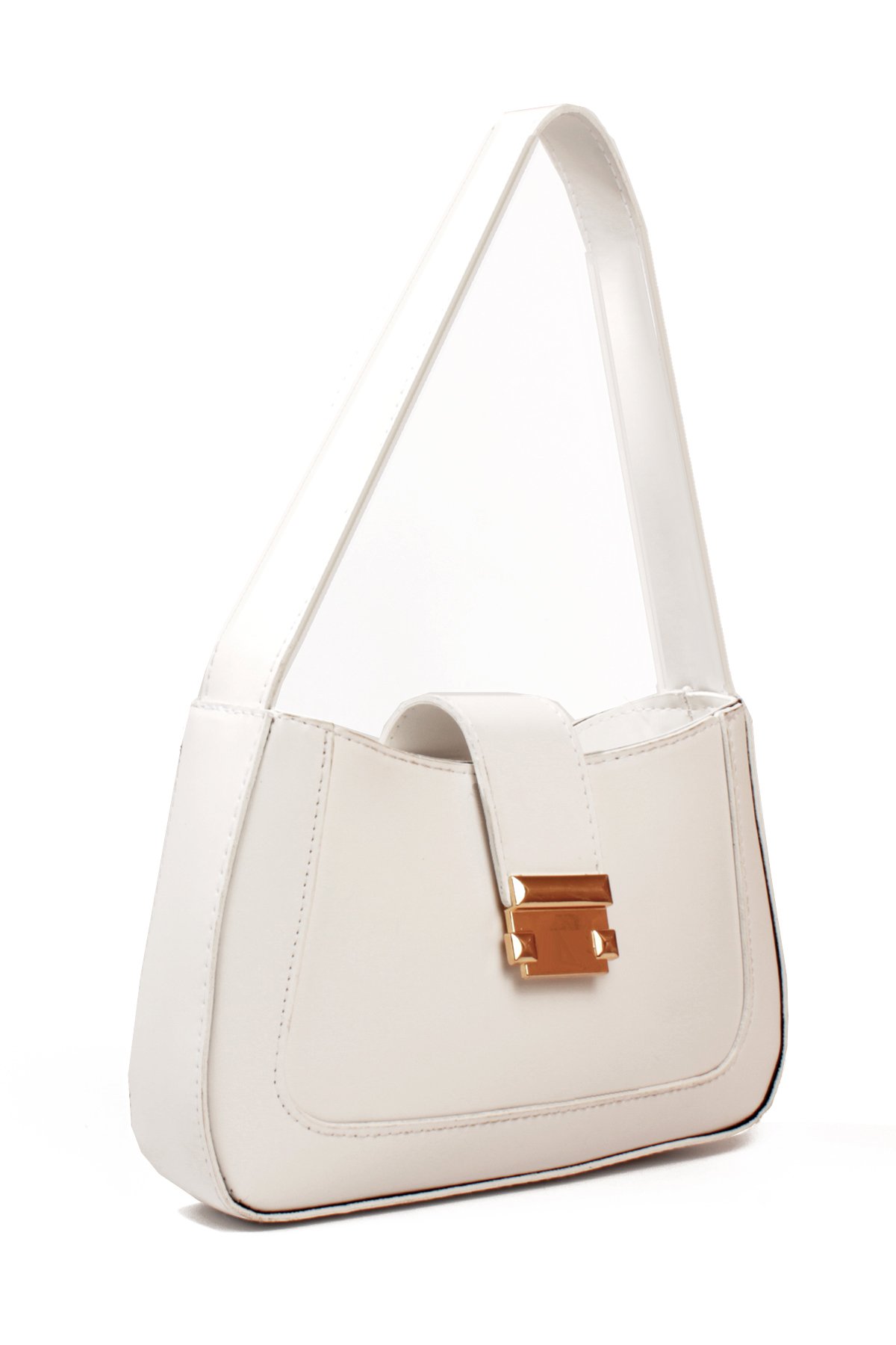 LWE1811-SyhTalhaLuwwe Bag'sKadın Yumuşak Doku Kemer Kapak Detayı Fermuarlı Kapama Kararmaz Aksesuarlı Baget Omuz Çantası (1811)