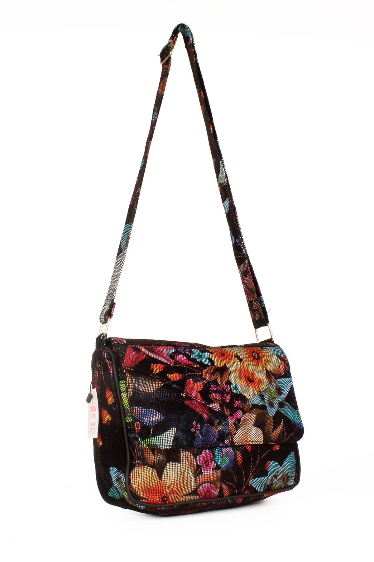 LWE1406-SLuwweLuwwe Bag'sKadın Yumuşak Hakiki Deri Parçalı ve Renkli Omuz Çantası (1406)