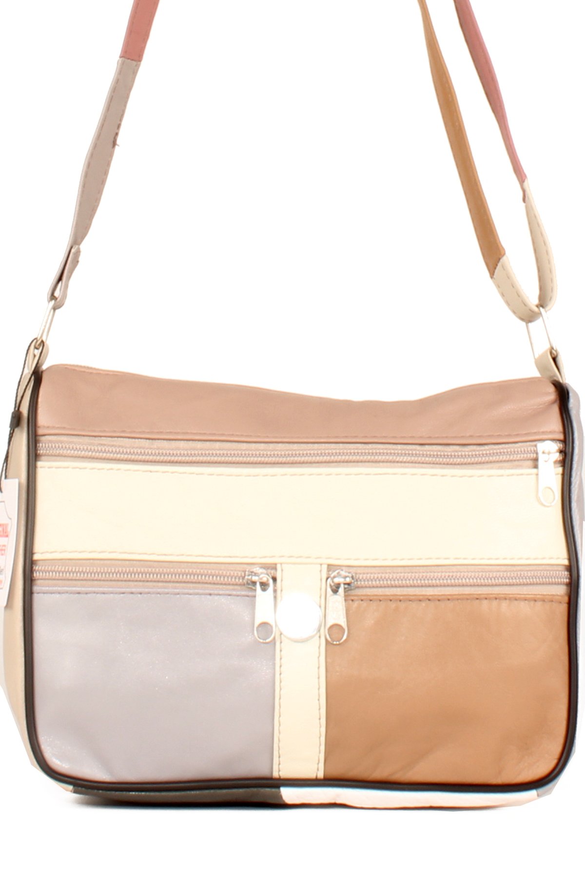 LWE1406-SLuwweLuwwe Bag'sKadın Yumuşak Hakiki Deri Parçalı ve Renkli Omuz Çantası (1406)