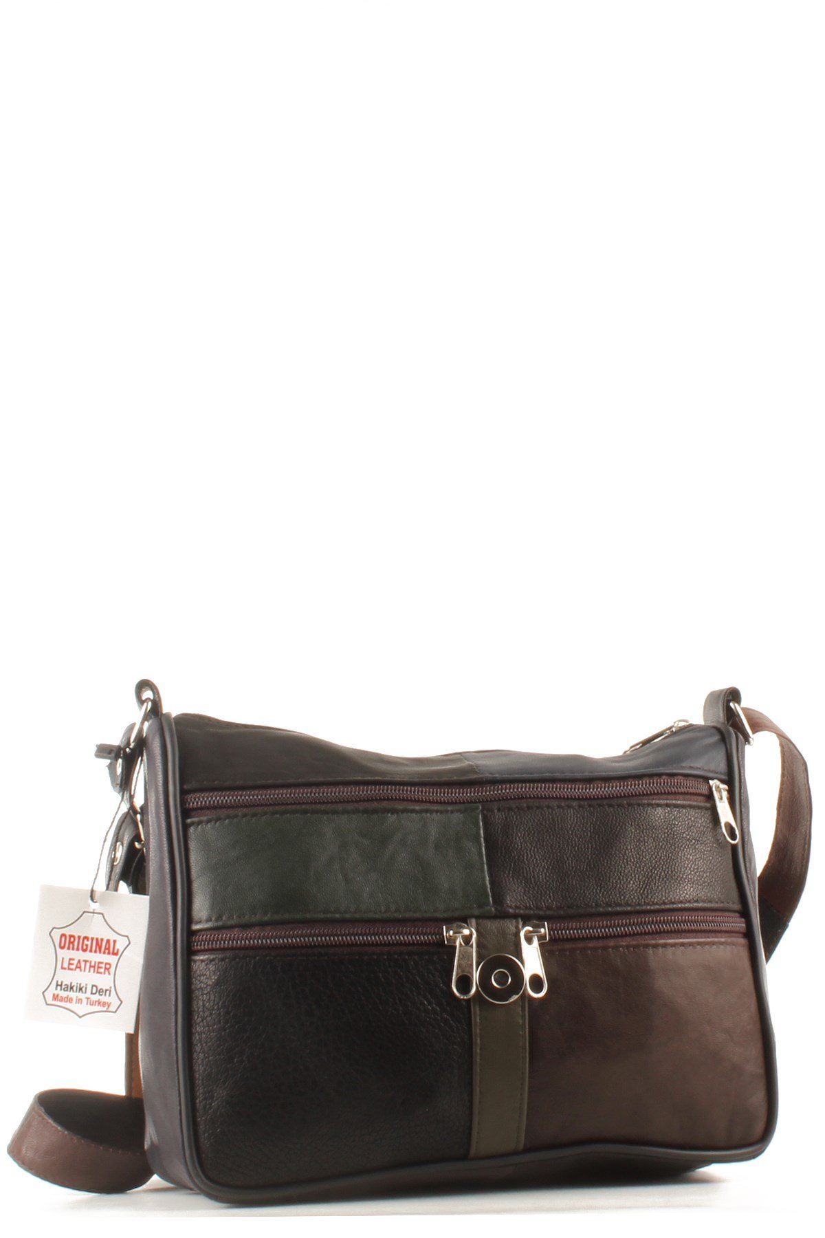 LWE1403-SLuwweLuwwe Bag'sKadın Yumuşak Hakiki Deri Parçalı ve Renkli Omuz Çantası (1403)