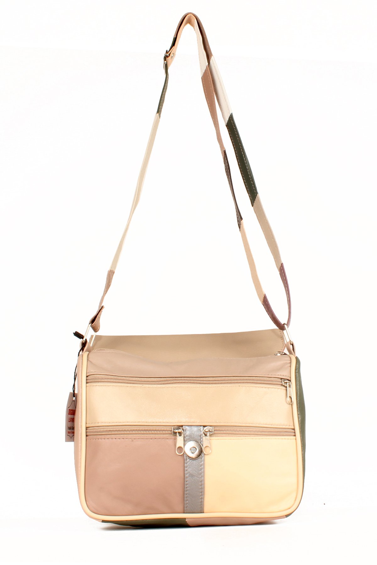 LWE1406-SLuwweLuwwe Bag'sKadın Yumuşak Hakiki Deri Parçalı ve Renkli Omuz Çantası (1406)