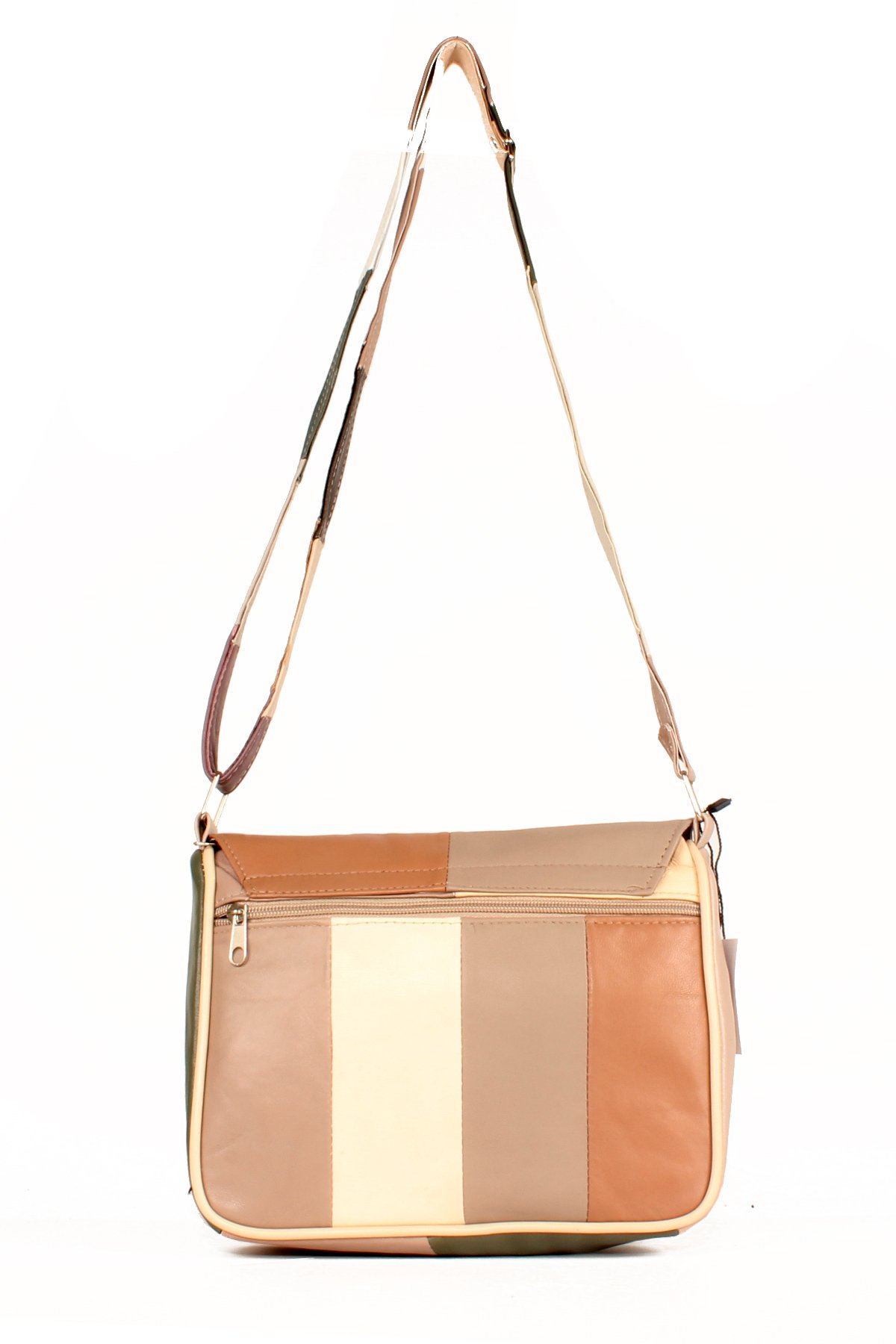 LWE1406-SLuwweLuwwe Bag'sKadın Yumuşak Hakiki Deri Parçalı ve Renkli Omuz Çantası (1406)