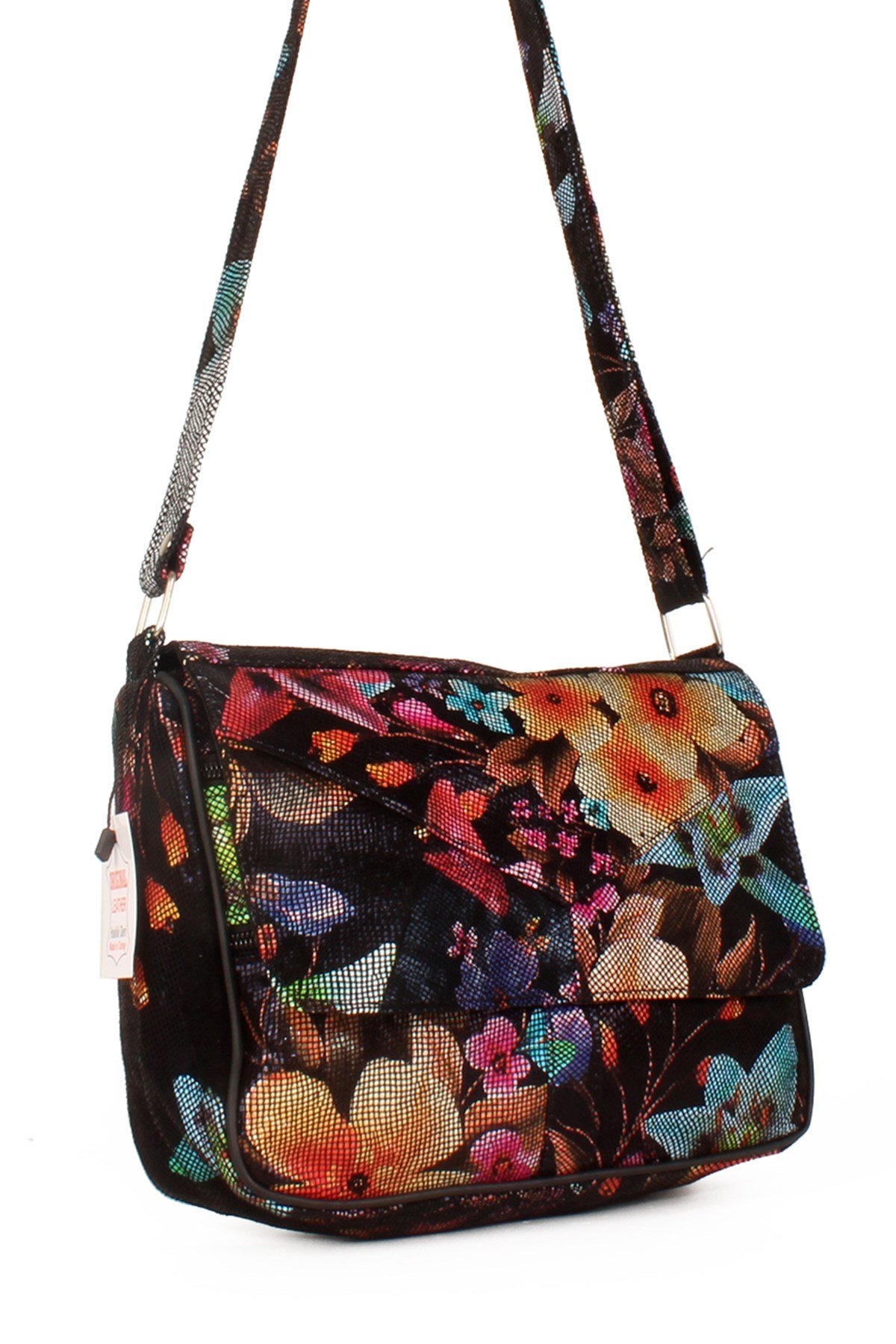 LWE1406-SLuwweLuwwe Bag'sKadın Yumuşak Hakiki Deri Parçalı ve Renkli Omuz Çantası (1406)