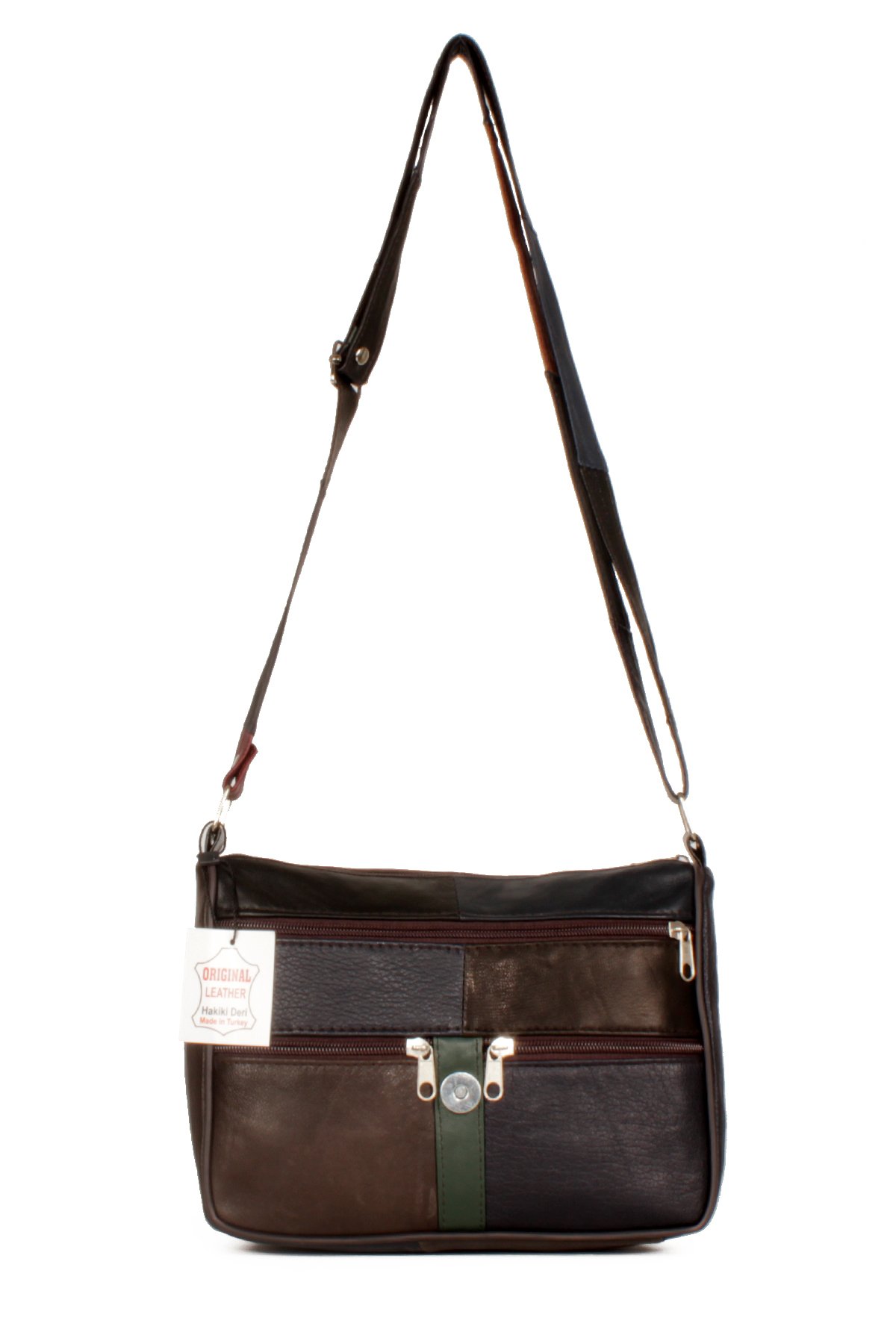 LWE1406-SLuwweLuwwe Bag'sKadın Yumuşak Hakiki Deri Parçalı ve Renkli Omuz Çantası (1406)