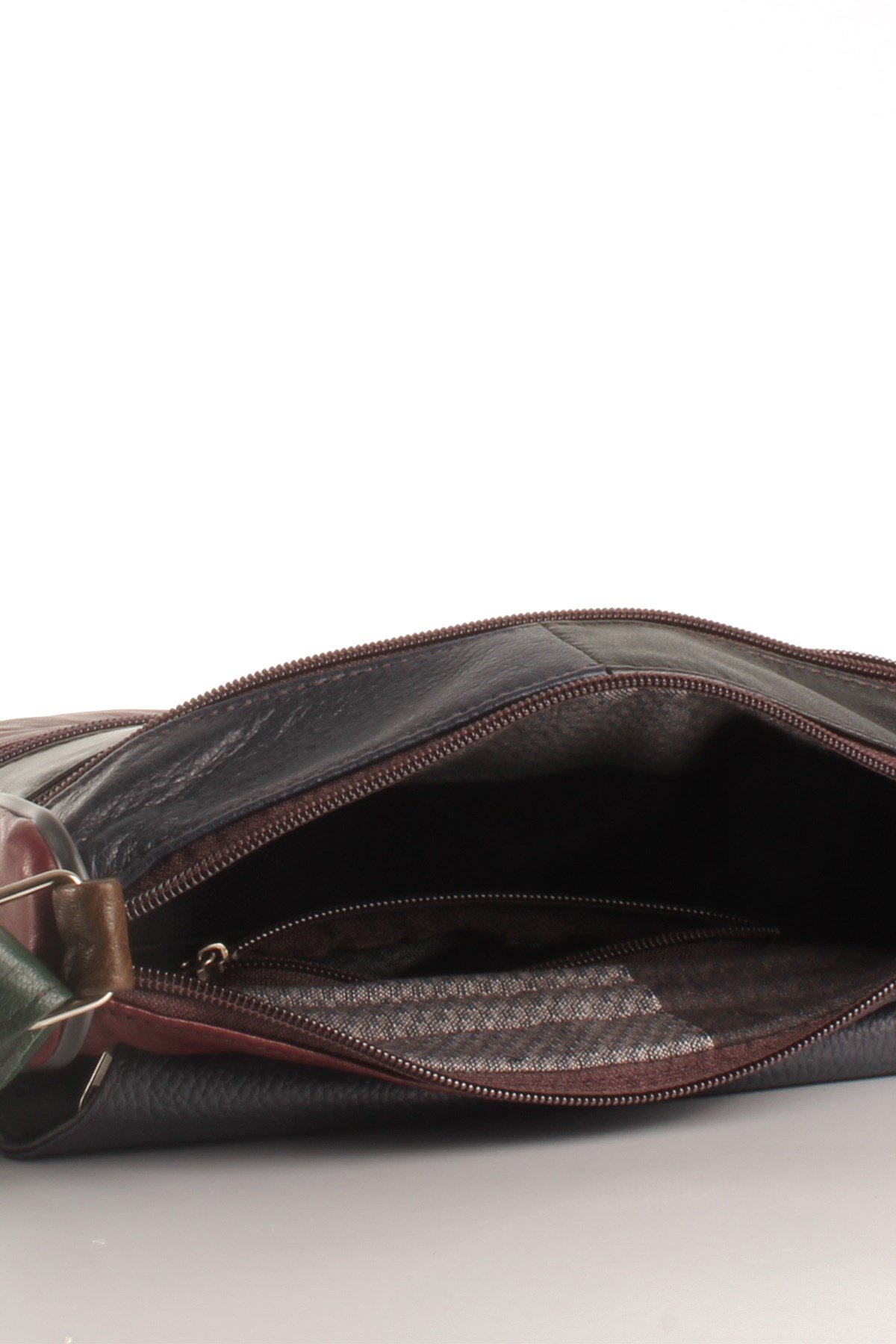 LWE1406-SLuwweLuwwe Bag'sKadın Yumuşak Hakiki Deri Parçalı ve Renkli Omuz Çantası (1406)