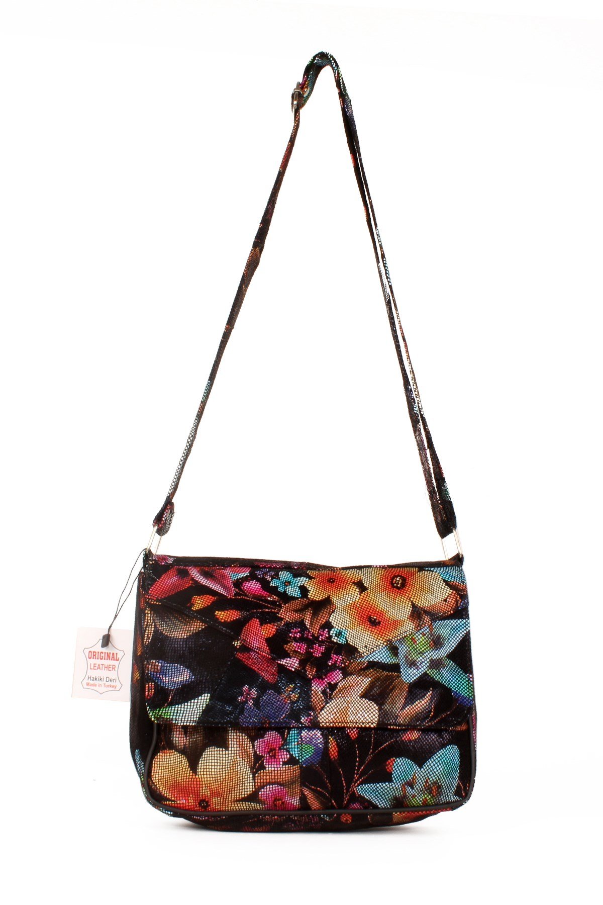 LWE1406-SLuwweLuwwe Bag'sKadın Yumuşak Hakiki Deri Parçalı ve Renkli Omuz Çantası (1406)