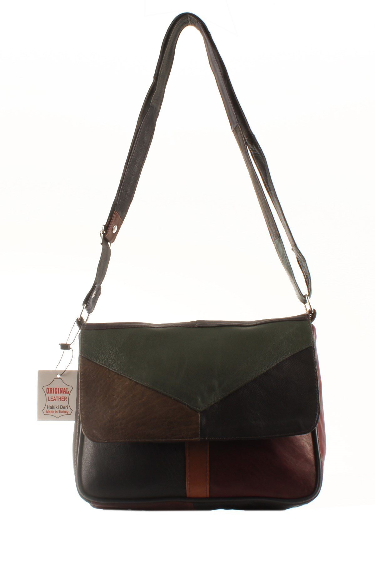 LWE1406-SLuwweLuwwe Bag'sKadın Yumuşak Hakiki Deri Parçalı ve Renkli Omuz Çantası (1406)