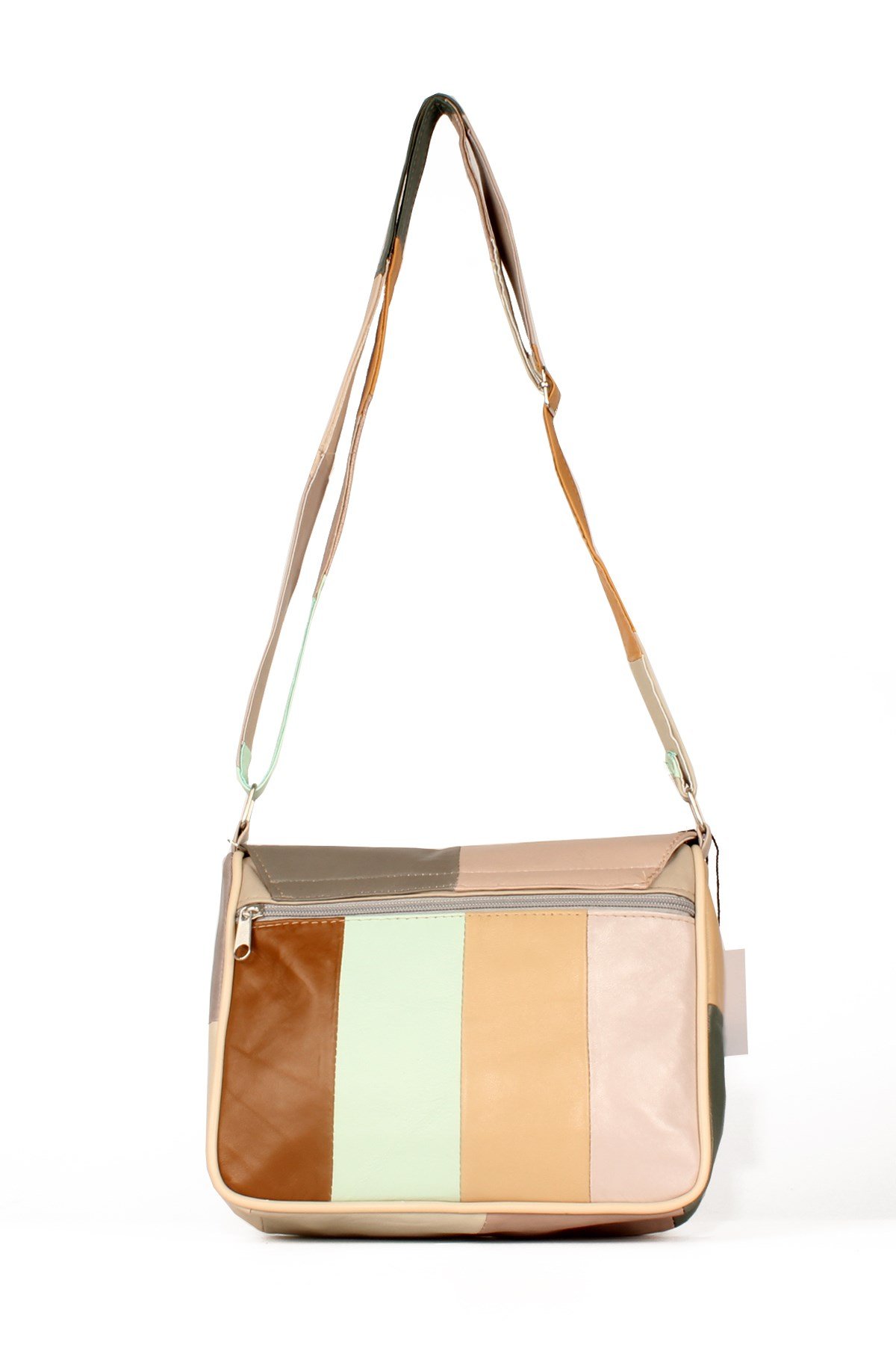 LWE1406-SLuwweLuwwe Bag'sKadın Yumuşak Hakiki Deri Parçalı ve Renkli Omuz Çantası (1406)