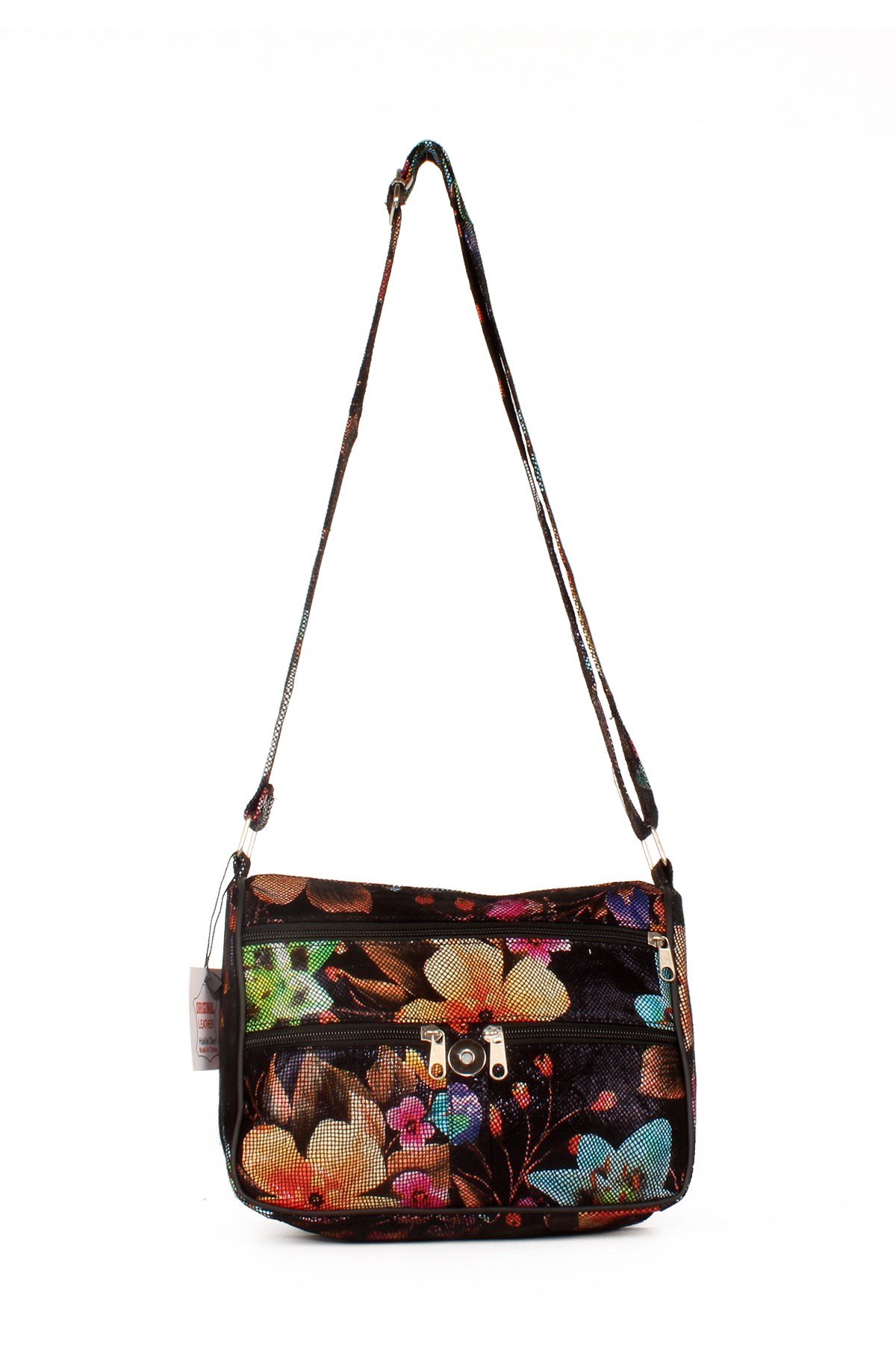 LWE1406-SLuwweLuwwe Bag'sKadın Yumuşak Hakiki Deri Parçalı ve Renkli Omuz Çantası (1406)