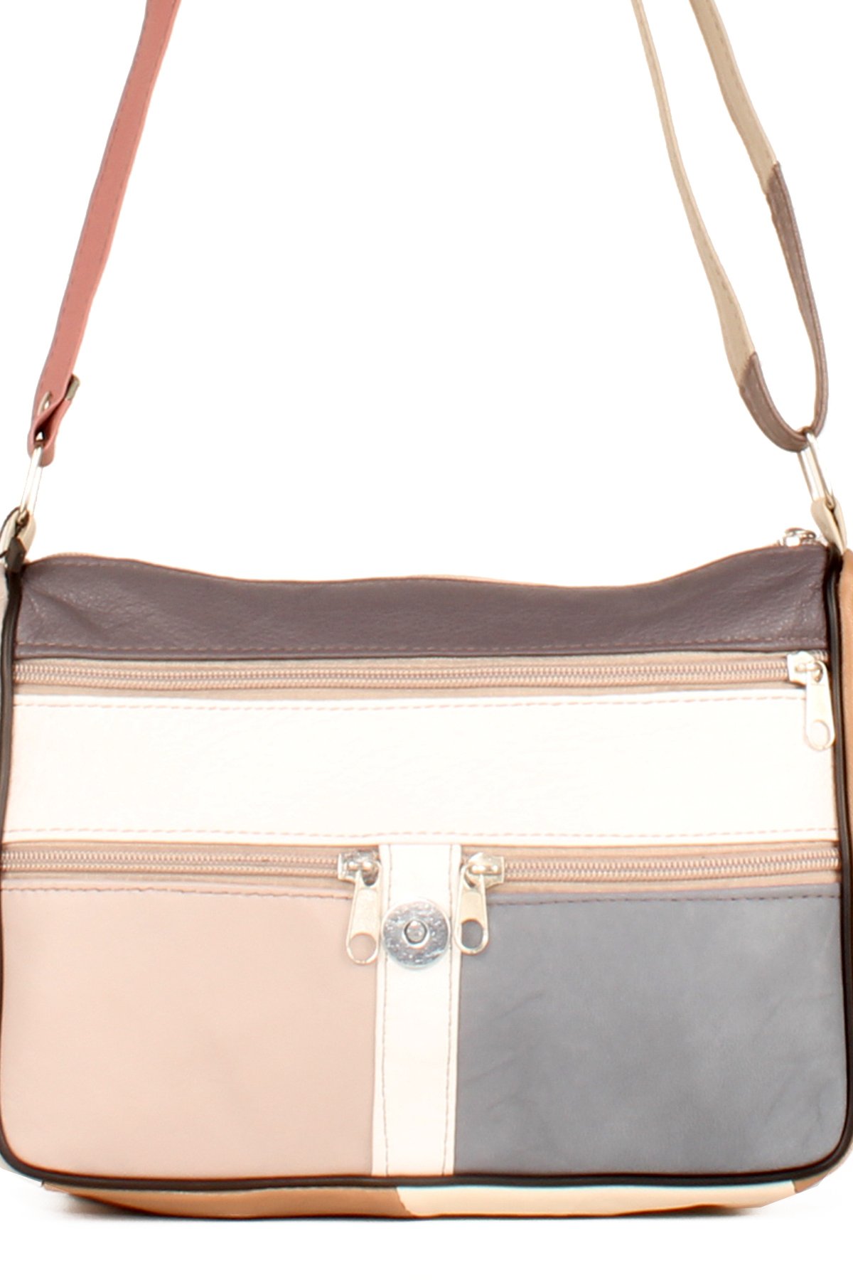 LWE1406-SLuwweLuwwe Bag'sKadın Yumuşak Hakiki Deri Parçalı ve Renkli Omuz Çantası (1406)