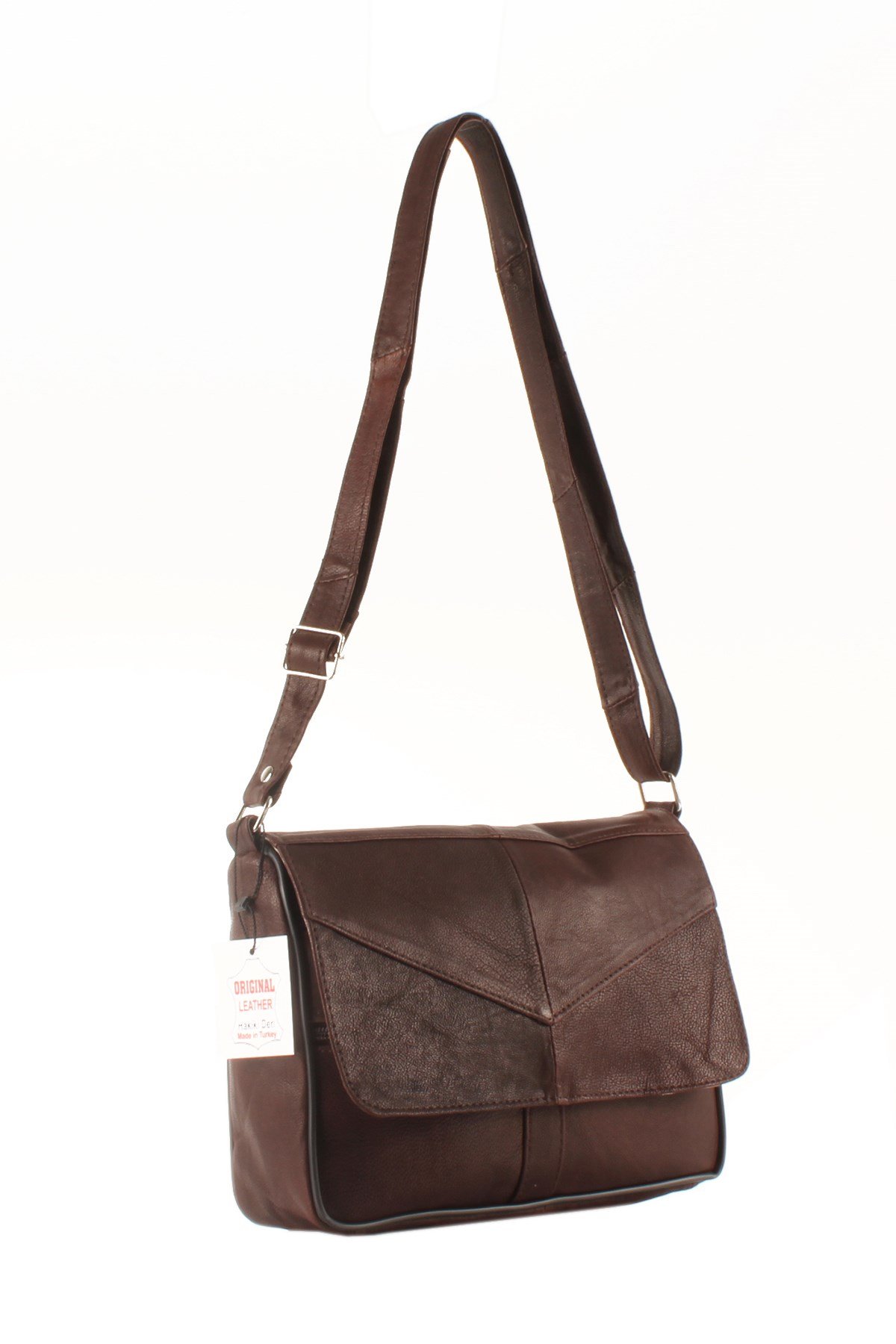 LWE1406-SLuwweLuwwe Bag'sKadın Yumuşak Hakiki Deri Parçalı ve Renkli Omuz Çantası (1406)