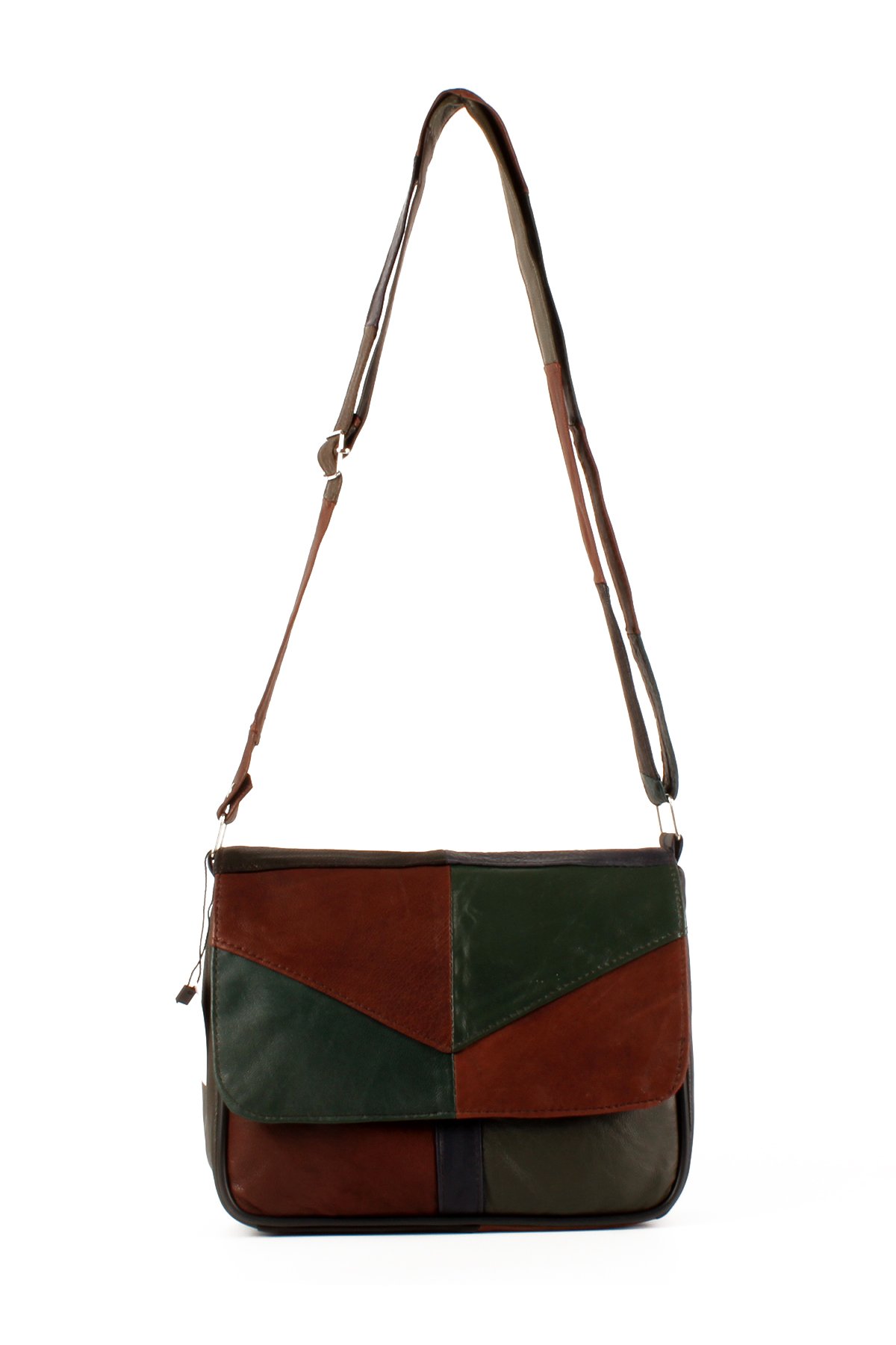 LWE1406-SLuwweLuwwe Bag'sKadın Yumuşak Hakiki Deri Parçalı ve Renkli Omuz Çantası (1406)