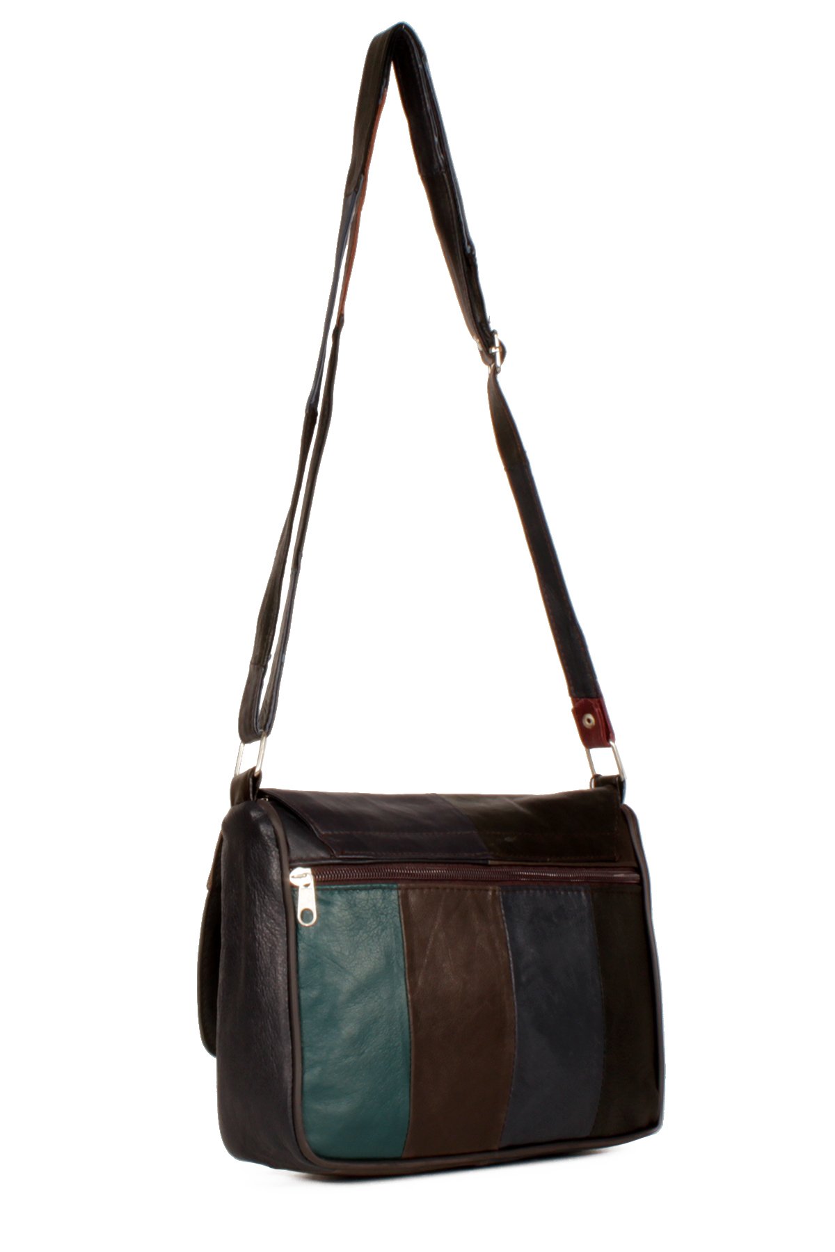 LWE1406-SLuwweLuwwe Bag'sKadın Yumuşak Hakiki Deri Parçalı ve Renkli Omuz Çantası (1406)