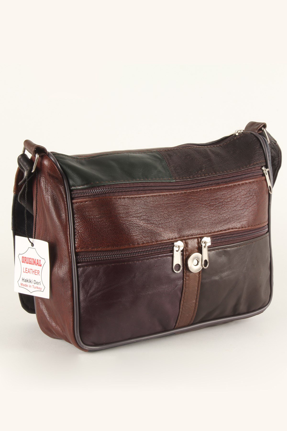 LWE1403-SLuwweLuwwe Bag'sKadın Yumuşak Hakiki Deri Parçalı ve Renkli Omuz Çantası (1403)