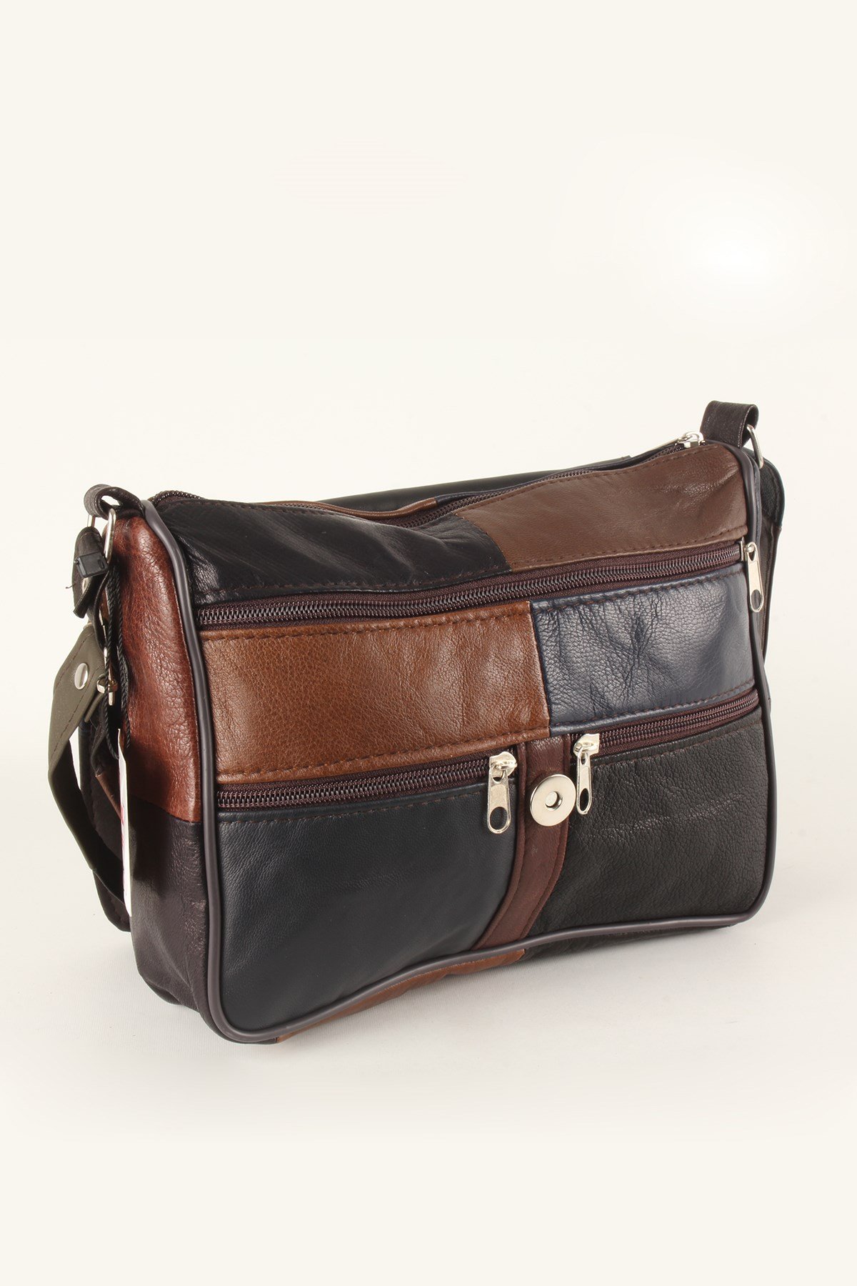 LWE1403-SLuwweLuwwe Bag'sKadın Yumuşak Hakiki Deri Parçalı ve Renkli Omuz Çantası (1403)