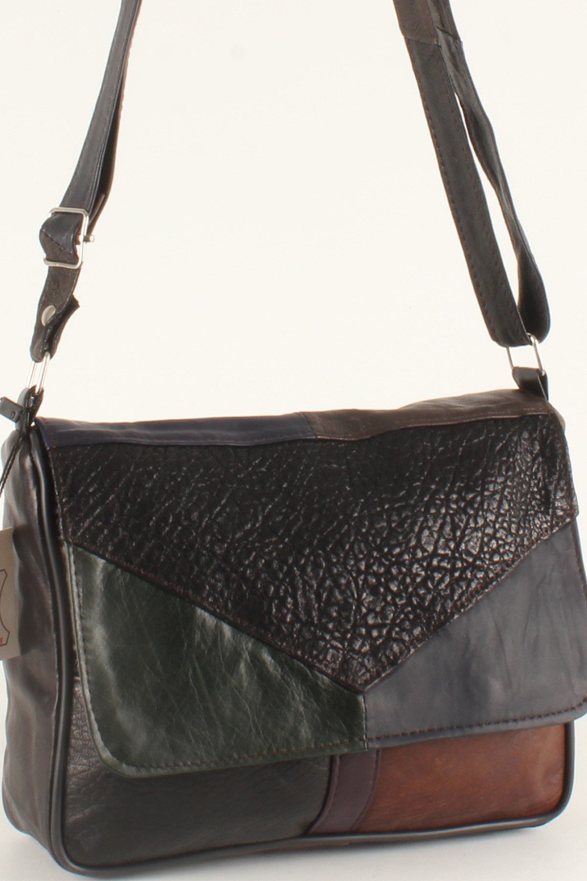 LWE1403-SLuwweLuwwe Bag'sKadın Yumuşak Hakiki Deri Parçalı ve Renkli Omuz Çantası (1403)