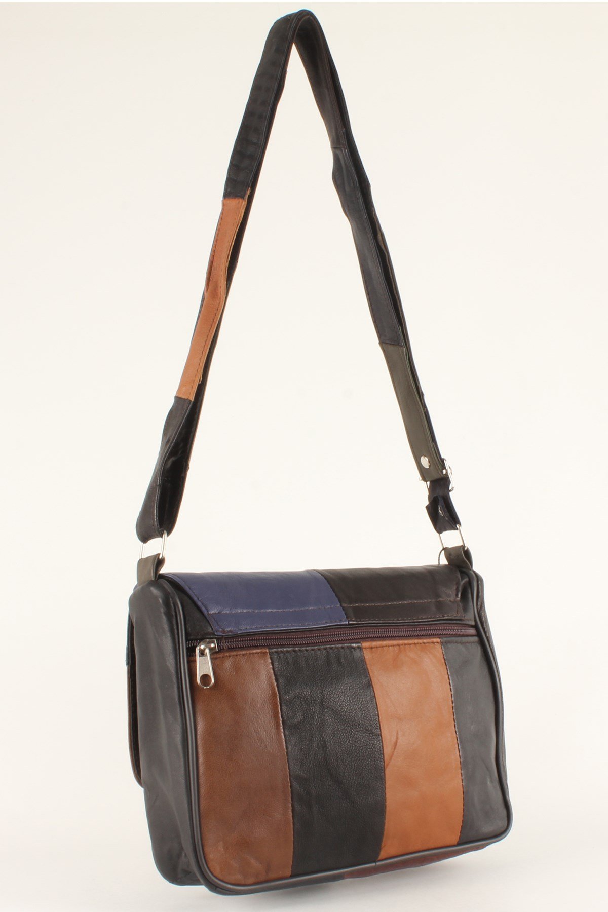 LWE1406-SLuwweLuwwe Bag'sKadın Yumuşak Hakiki Deri Parçalı ve Renkli Omuz Çantası (1406)