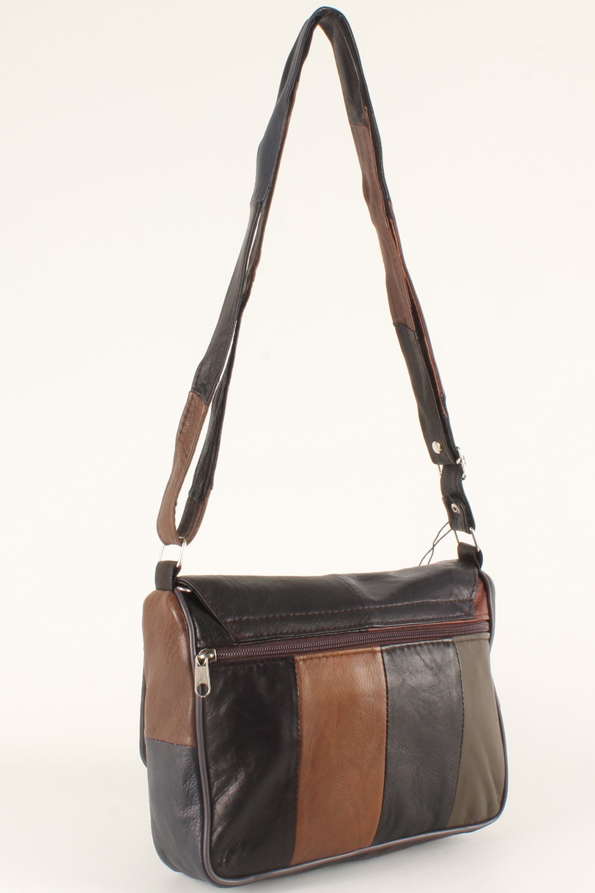 LWE1403-SLuwweLuwwe Bag'sKadın Yumuşak Hakiki Deri Parçalı ve Renkli Omuz Çantası (1403)