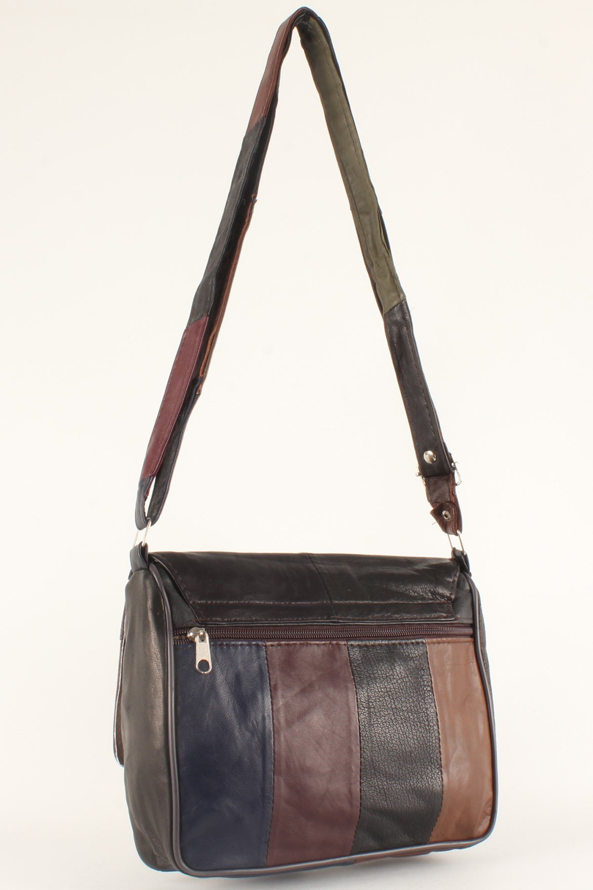 LWE1406-SLuwweLuwwe Bag'sKadın Yumuşak Hakiki Deri Parçalı ve Renkli Omuz Çantası (1406)