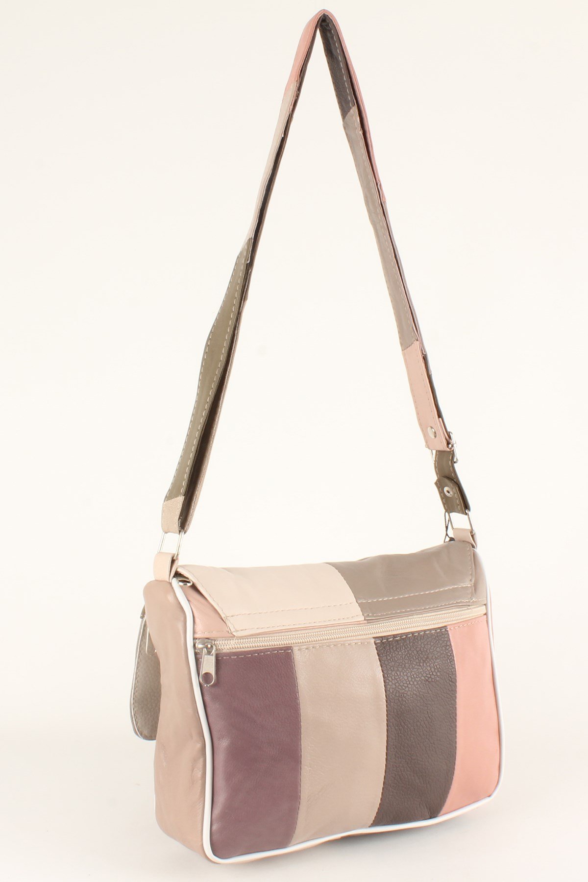 LWE1403-SLuwweLuwwe Bag'sKadın Yumuşak Hakiki Deri Parçalı ve Renkli Omuz Çantası (1403)