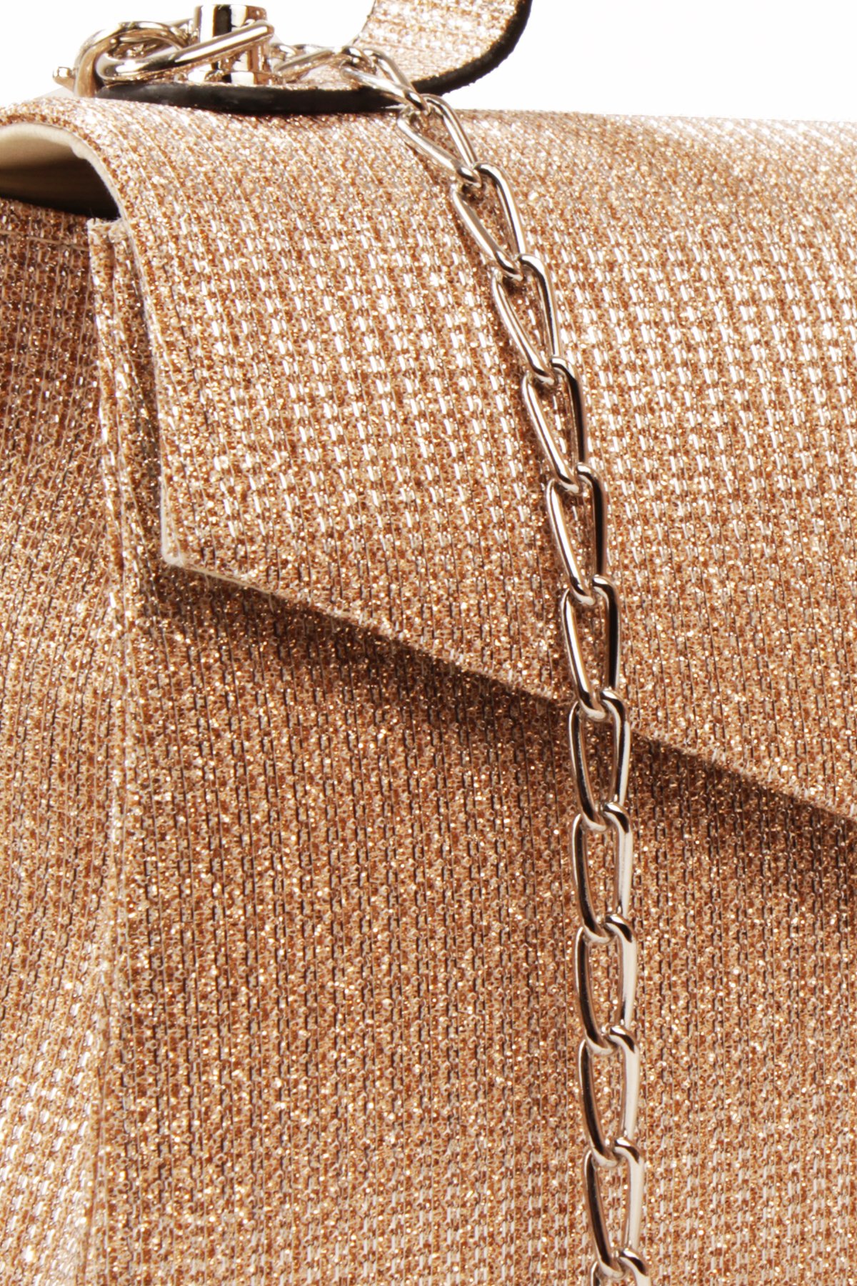 LWE1816-SyhTalhaLuwwe Bag'sKadın Zincir Askılı El Saplı Simli Doku Kararmaz Aksesuar Özel Gün Abiye El ve Omuz Çantası (1816)