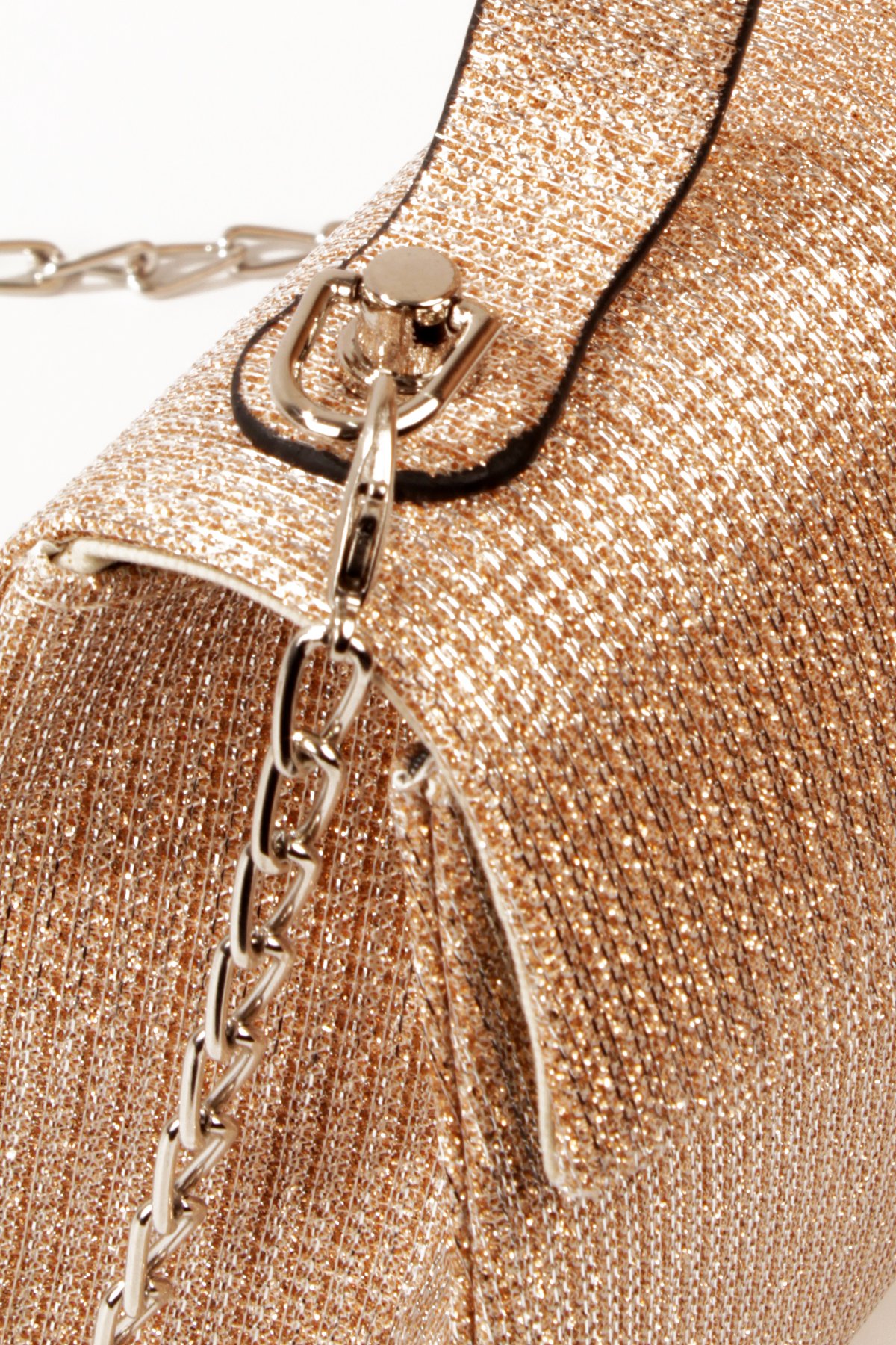 LWE1816-SyhTalhaLuwwe Bag'sKadın Zincir Askılı El Saplı Simli Doku Kararmaz Aksesuar Özel Gün Abiye El ve Omuz Çantası (1816)