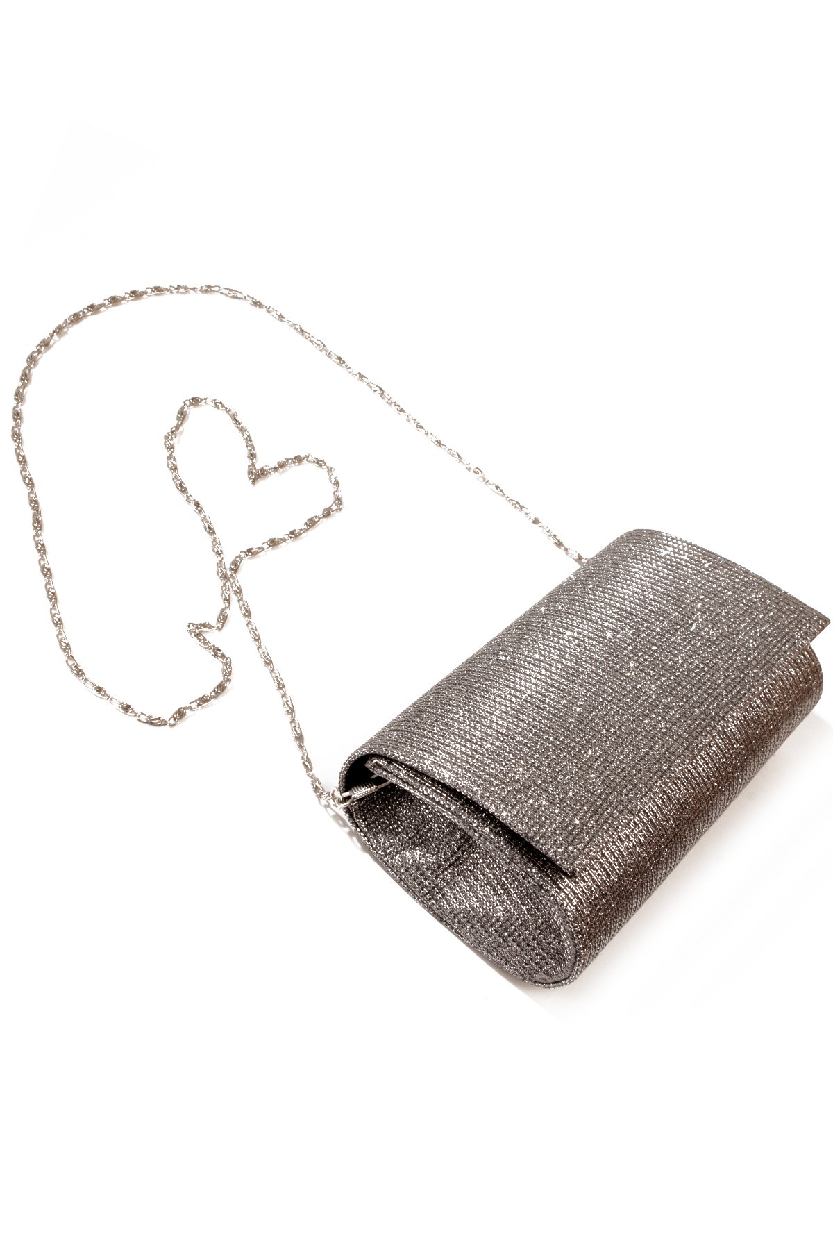 LWE10817-SyhTalhaLuwwe Bag'sKadın Zincir Askılı El Saplı Simli Doku Kararmaz Aksesuar Özel Gün Abiye El ve Omuz Çantası (10817)