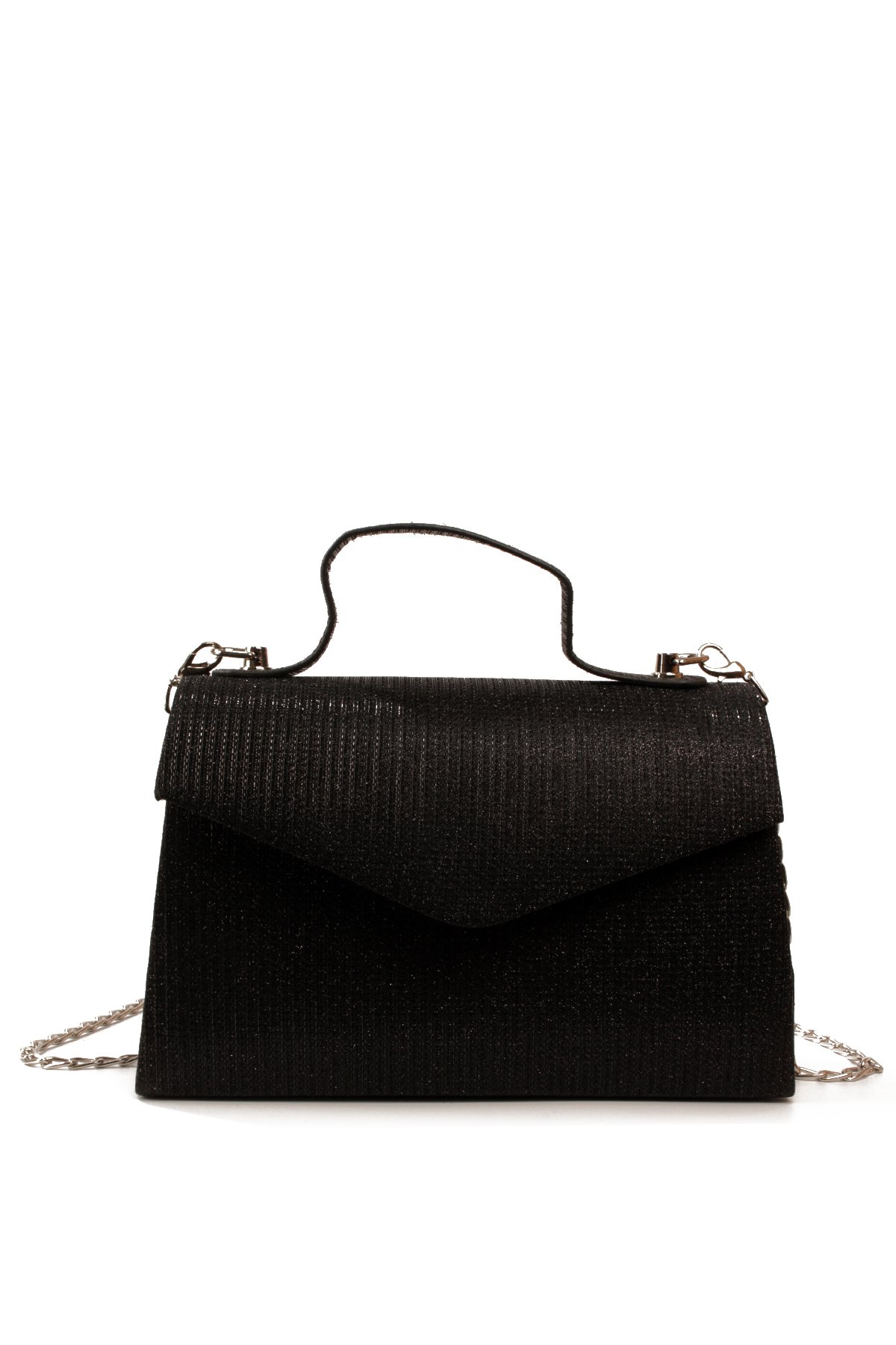 LWE1816-SyhTalhaLuwwe Bag'sKadın Zincir Askılı El Saplı Simli Doku Kararmaz Aksesuar Özel Gün Abiye El ve Omuz Çantası (1816)