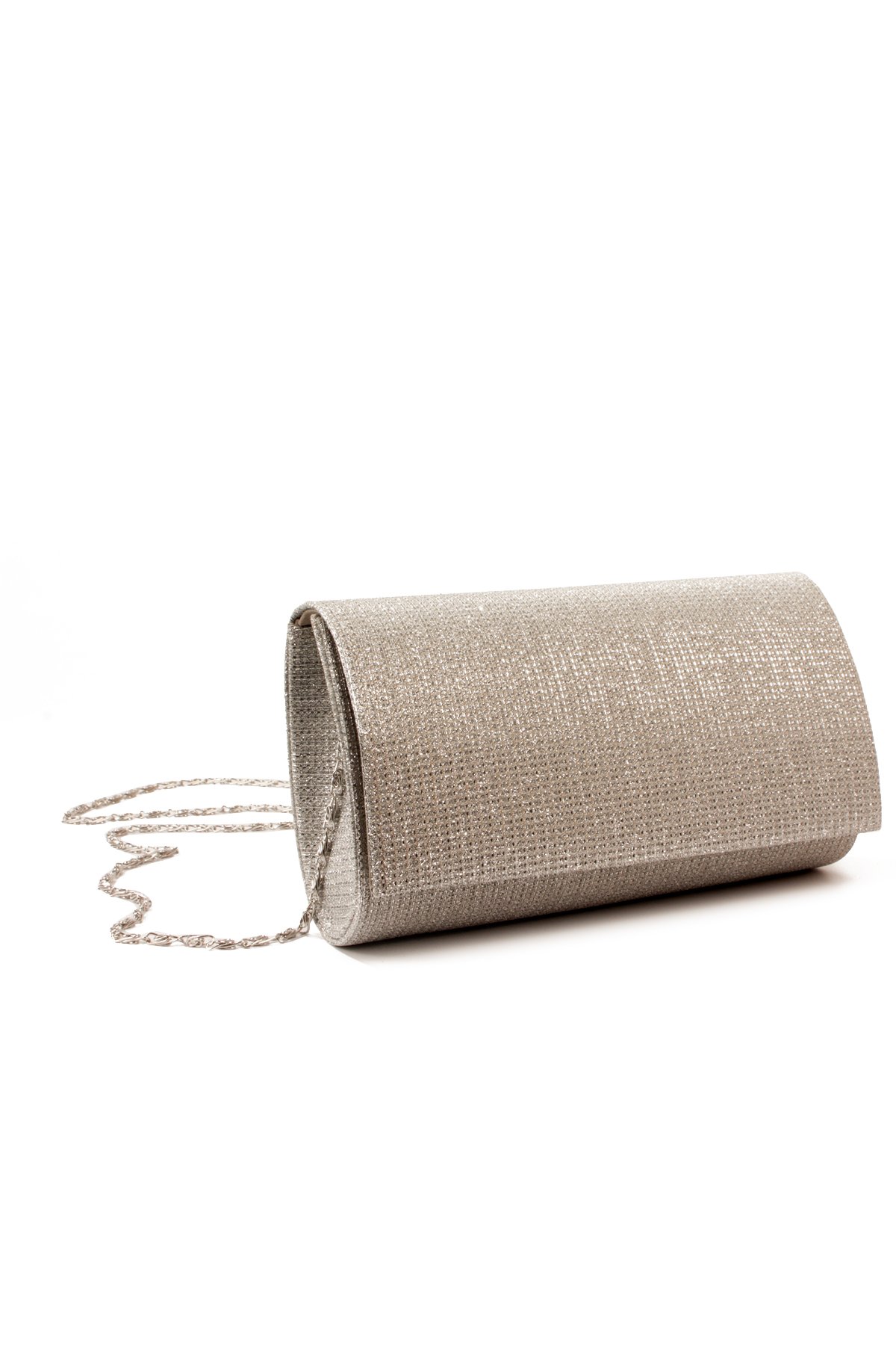 LWE10817-SyhTalhaLuwwe Bag'sKadın Zincir Askılı El Saplı Simli Doku Kararmaz Aksesuar Özel Gün Abiye El ve Omuz Çantası (10817)