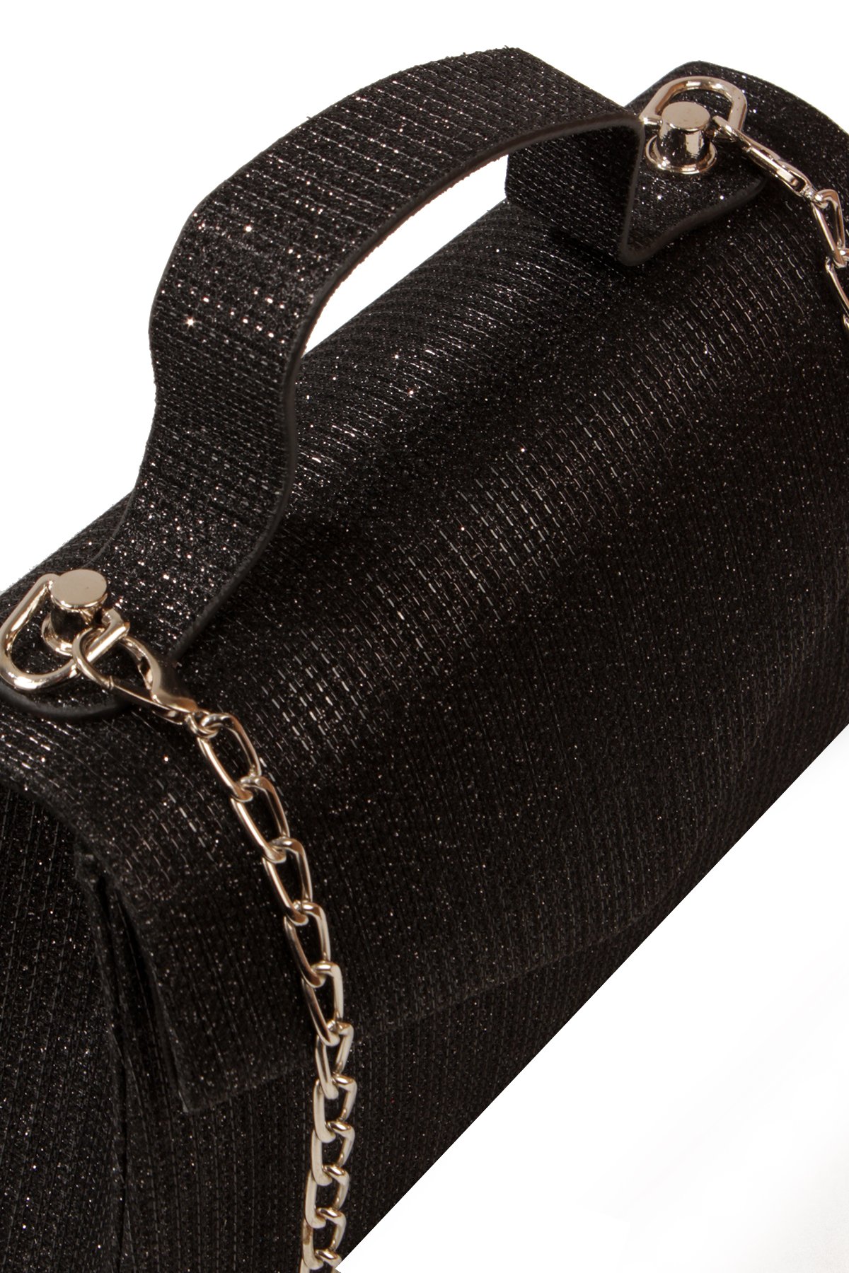 LWE1816-SyhTalhaLuwwe Bag'sKadın Zincir Askılı El Saplı Simli Doku Kararmaz Aksesuar Özel Gün Abiye El ve Omuz Çantası (1816)